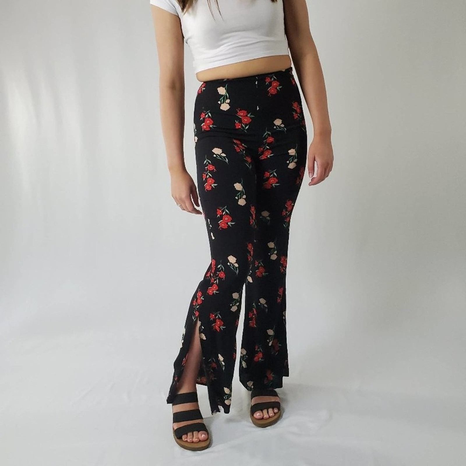 Forever 21 Forever 21 Floral Wide Leg Pants - S Size 27" / US 4 / IT 40 - 5 Thumbnail