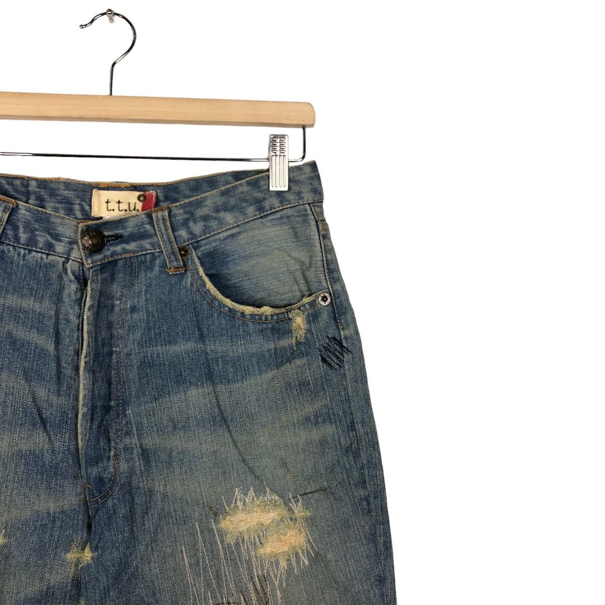 Japanese Brand 🔥Issey Miyake TTU Japan Distressed Denim Jeans Patchwork Size US 30 / EU 46 - 5 Thumbnail
