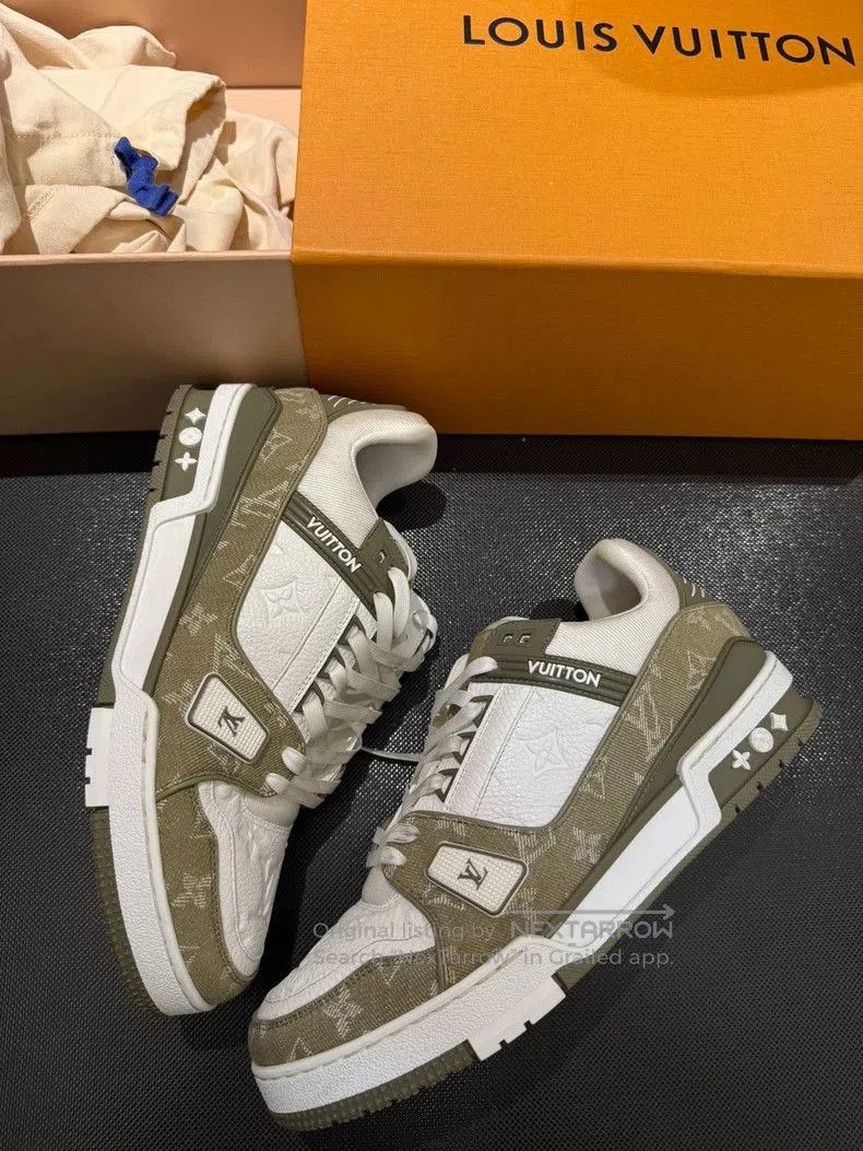 Louis Vuitton Louis Vuitton New Gray Green Sneakers. Size US 8.5 / EU 41-42 - 2 Thumbnail