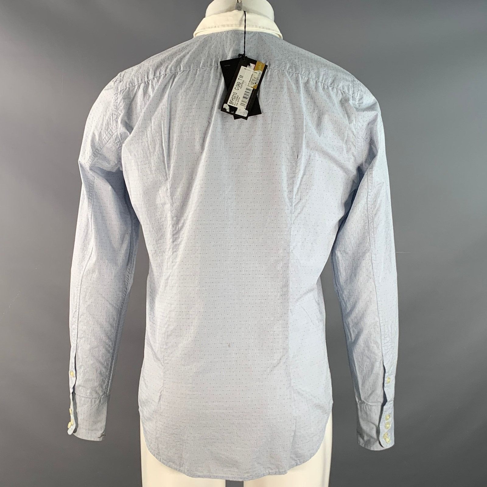 Other Blue White Dots Cotton Button Down Collar Long Sleeve Shirt Size US M / EU 48-50 / 2 - 4 Thumbnail
