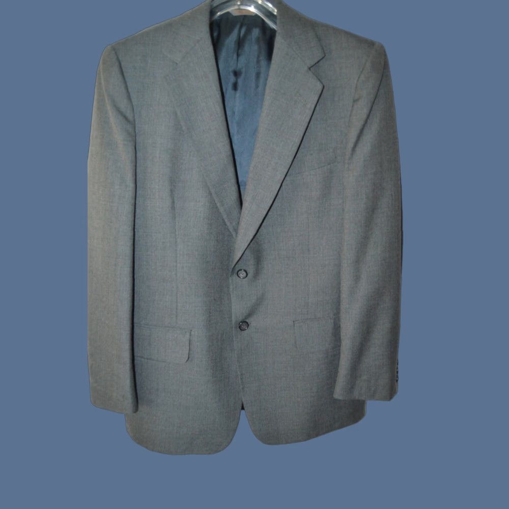 Vintage Kuppenheimer Men's Suit Dark Gray 40R Wool Two-Button Single-Breasted 3 Piece Regular Mens US Size 44R - 1 Thumbnail