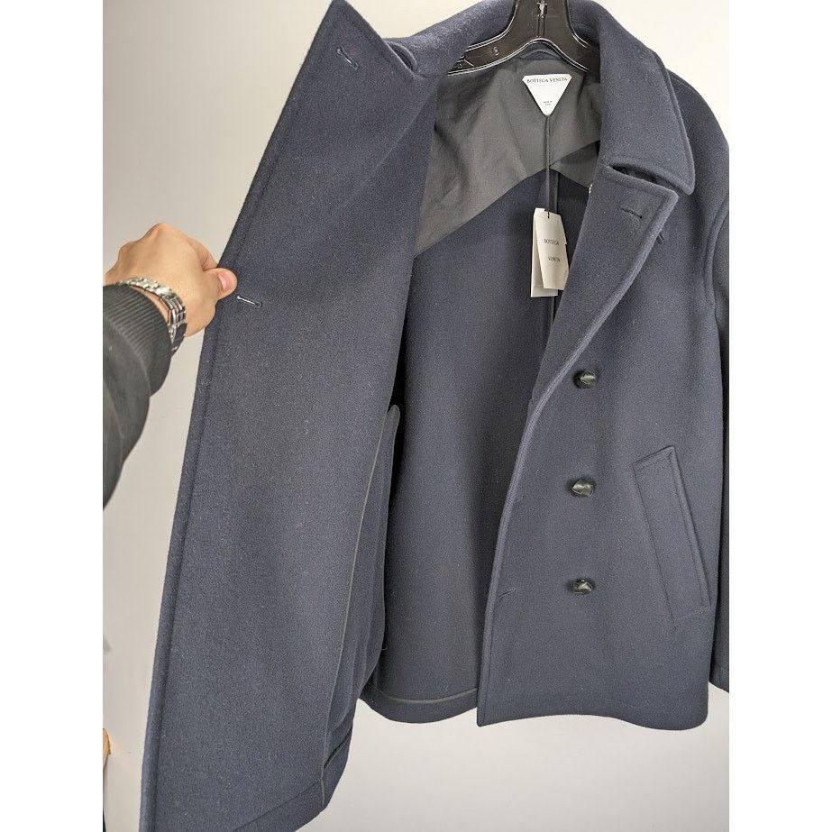 Bottega Veneta o1rshd1 Double Wool Cashmere Coat in Midnight Blue Size US L / EU 52-54 / 3 - 8 Thumbnail