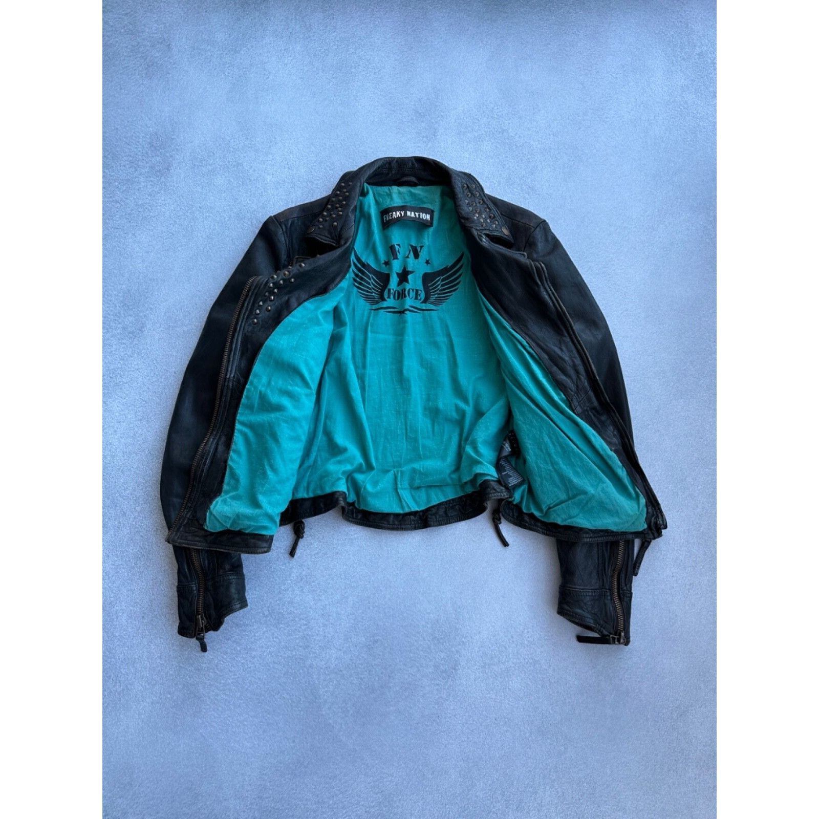 Vintage VTG Freaky Nation Rebel Biker Woman Leather Jacket Size L / US 10 / IT 46 - 6 Thumbnail