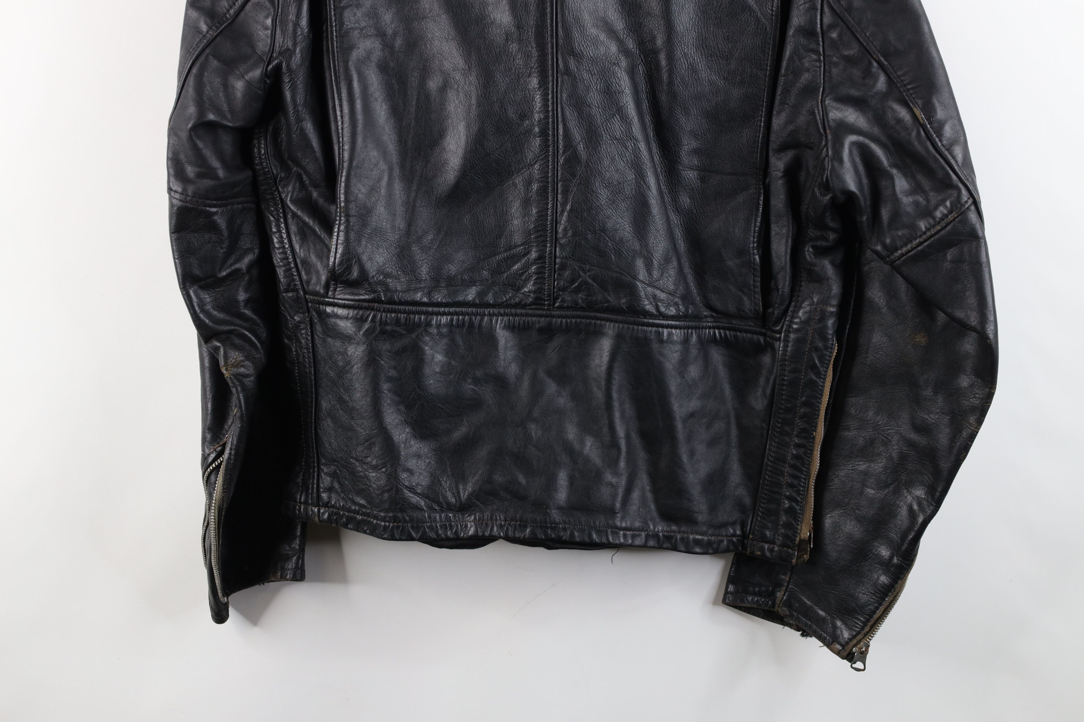 Vintage Vintage 70s Cafe Racer Motorcycle Bomber Jacket Black USA Size US L / EU 52-54 / 3 - 15 Thumbnail