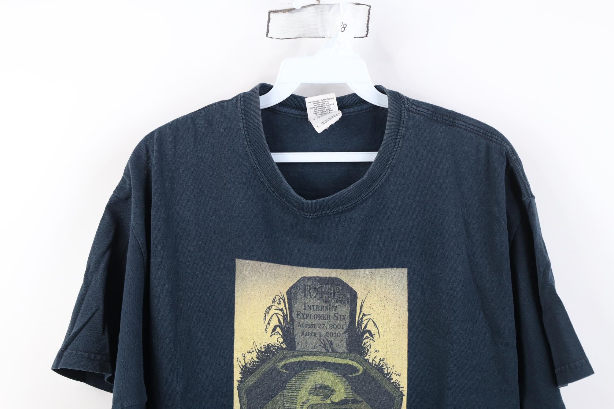 Vintage Vintage Y2K RIP Microsoft Internet Explorer 6 Parody T-Shirt Size US L / EU 52-54 / 3 - 2 Thumbnail