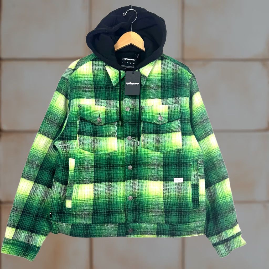 The Hundreds The Hundreds Hoodie Jacket Green Plaid Layered Coat Overcoat Hooded Men M Regular Spring Fall Winter Climate Streetwear Size US M / EU 48-50 / 2 - 1 Thumbnail