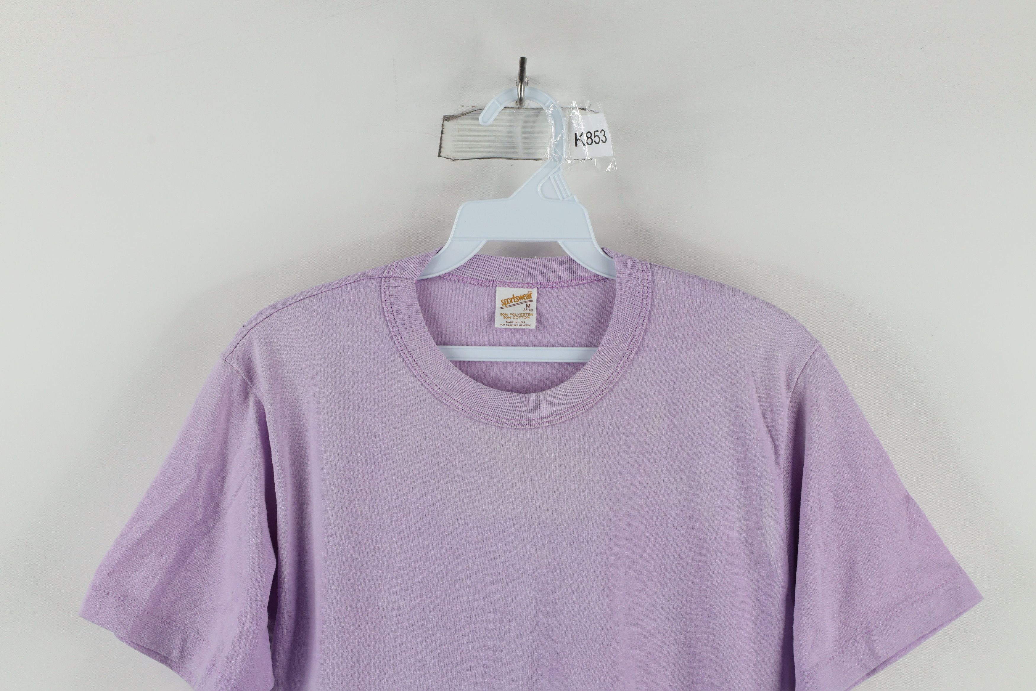 Vintage Vintage 70s Streetwear Blank Cropped T-Shirt Purple USA Size M / US 6-8 / IT 42-44 - 2 Thumbnail