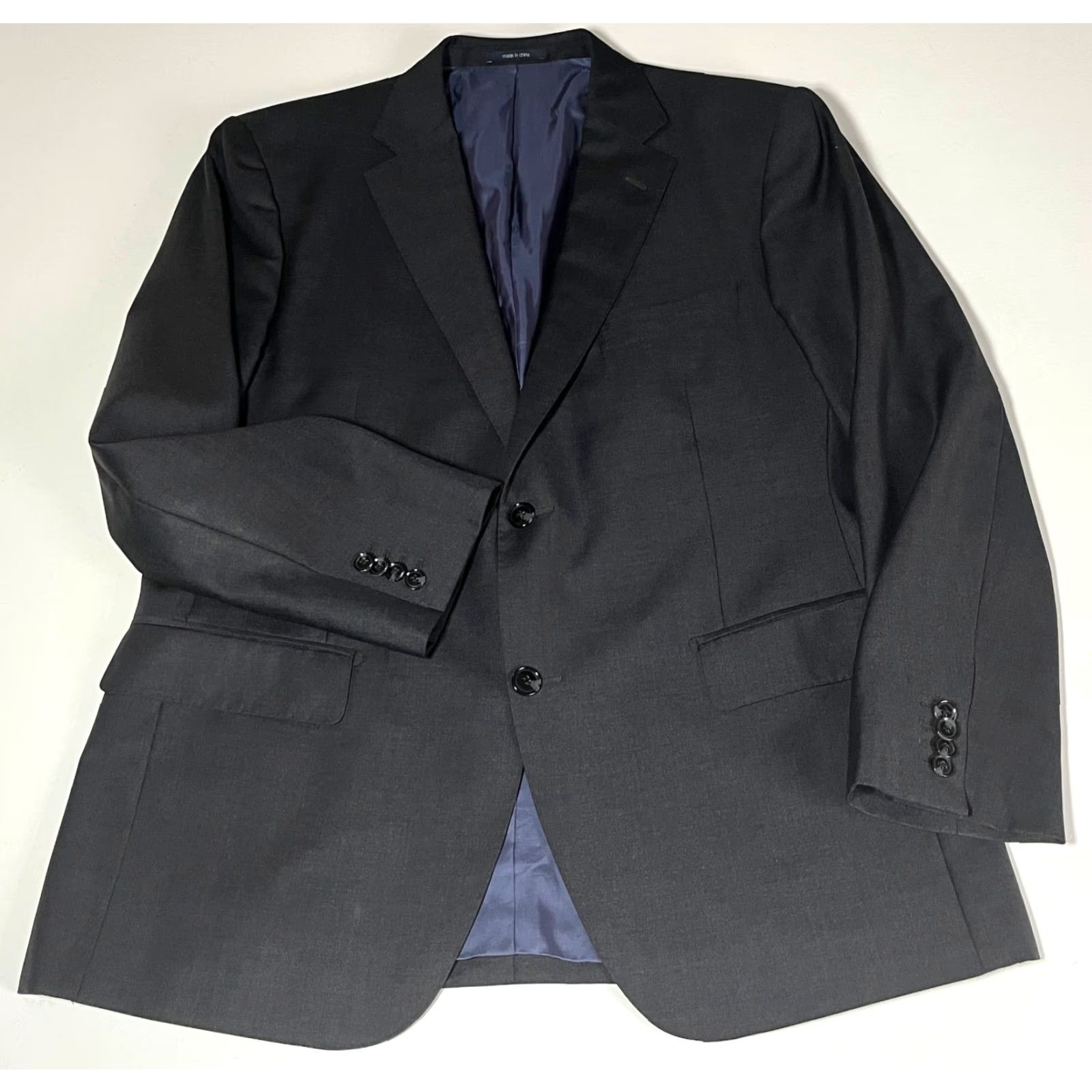 Suitsupply Suitsupply Wool Suit Jacket Perennial Vitale Barberis Canonico Italy Sz 44 Men’s Dark Gray Two-Button Single-Breasted Jacket Size 44R - 4 Thumbnail
