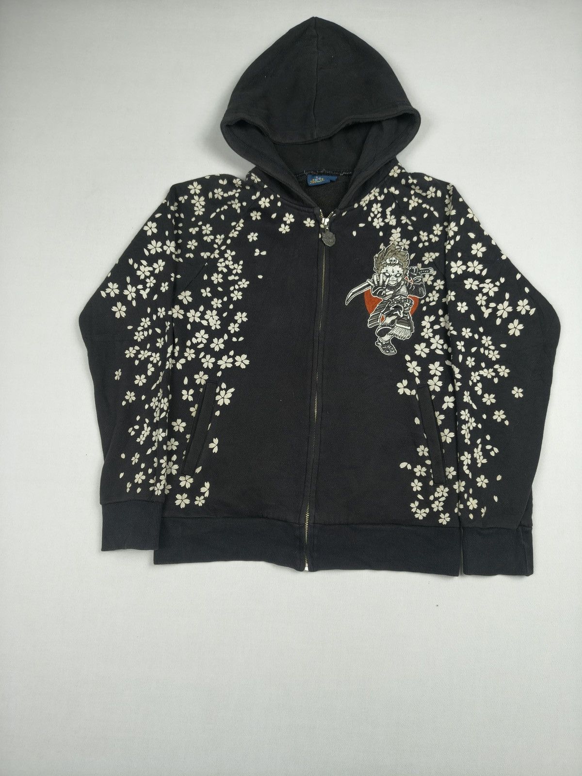 Japanese Brand Jizo Samurai Sakura Hoodie 🤺 (052) Size US XXS / EU 40 - 3 Thumbnail