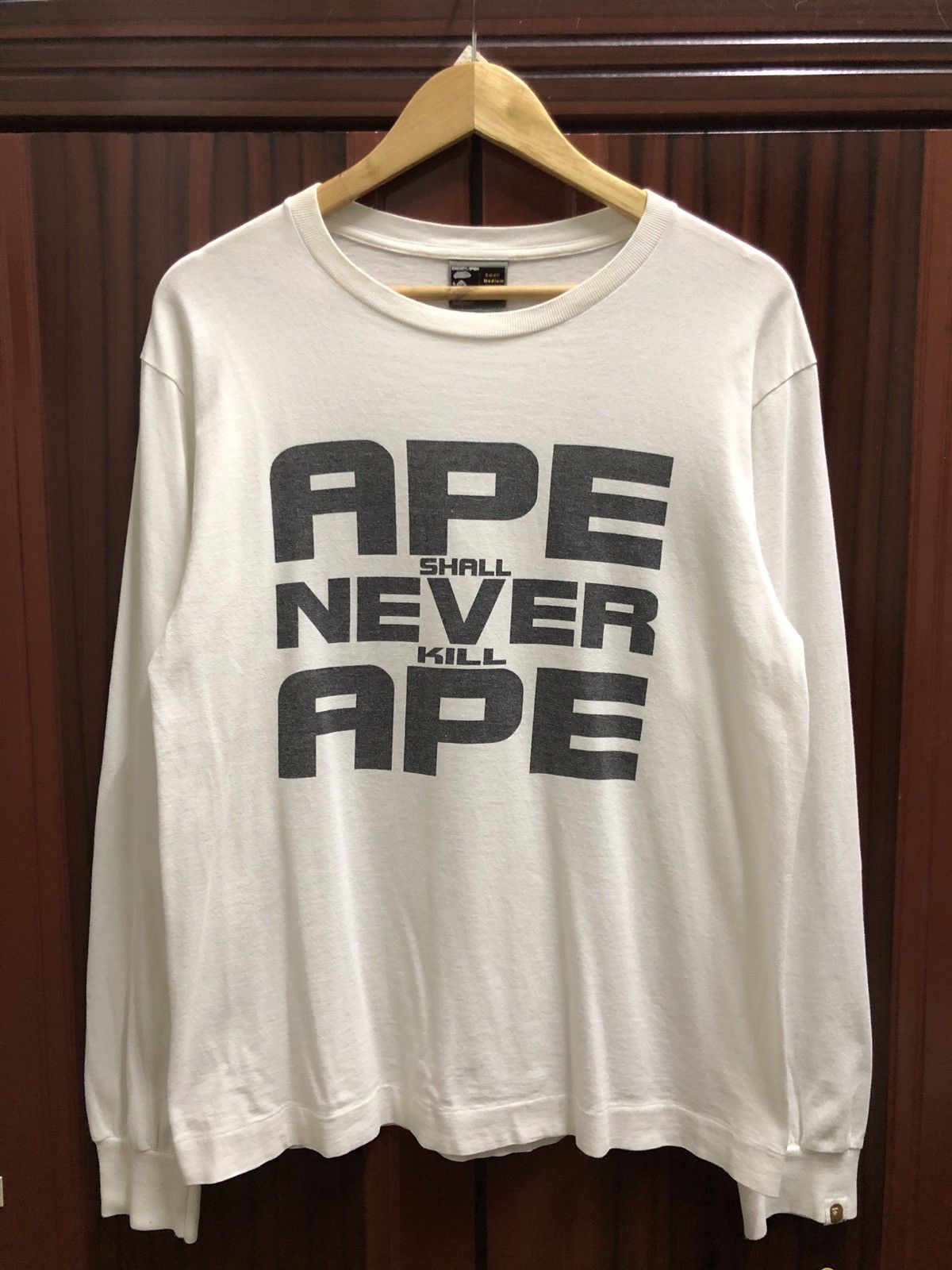 Bape × Nigo OG Vintage 2000 Ape Shall Never Kill Ape A Bathing Ape L/S ...