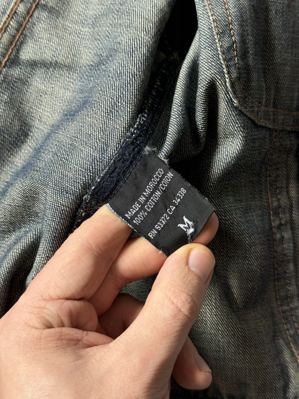Hysteric Glamour Japanese Dyed Distressed Faded Washed Denim Trucker Jacket Size US M / EU 48-50 / 2 - 13 Thumbnail
