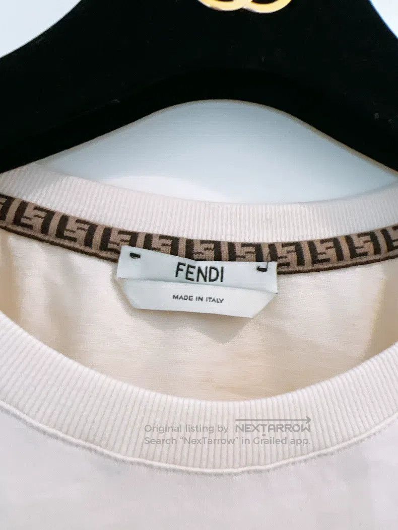 Fendi Fendi Beige Double F Logo Short-Length Short-Sleeve T-Shir Size XS / US 0-2 / IT 36-38 - 6 Thumbnail