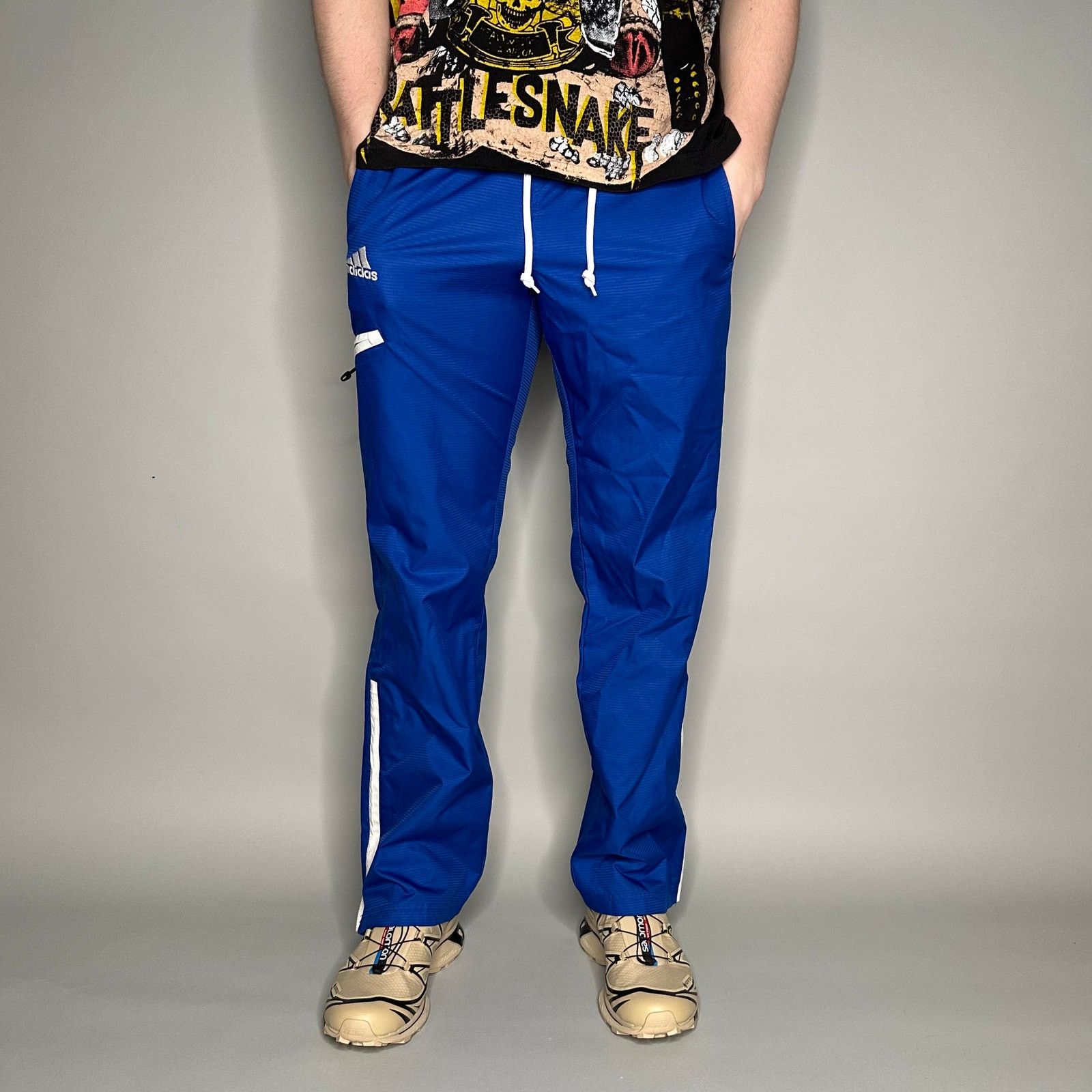 Adidas Vintage Y2K Adidas Track Pants Mens S Royal Blue Polyester Size US 30 / EU 46 - 2 Thumbnail