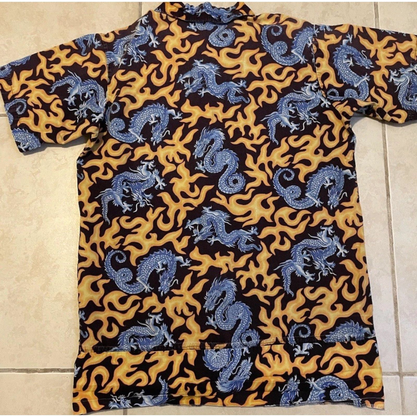 Vintage Vtg 90s Dragon Flames All Over Print Button Up Shirt M Grunge Biker Skate Surf Fire Jnco Y2K Shirt Mens Black 80s 90s Punk Rock Harley Skater Size US M / EU 48-50 / 2 - 5 Thumbnail