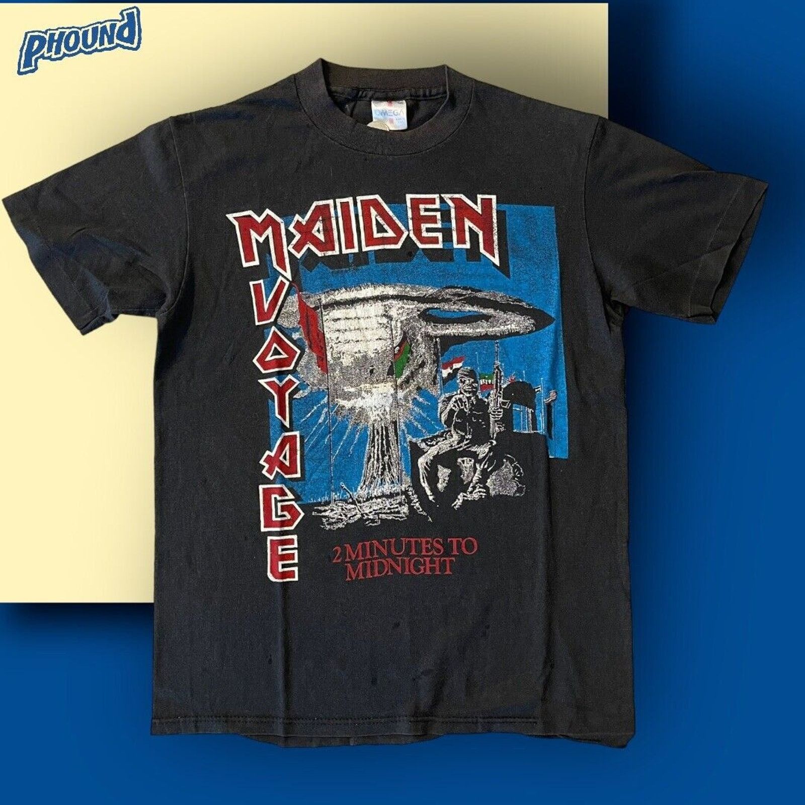 Vintage Vtg Iron Maiden Mummy T-Shirt M Faded Black Maiden Voyage Size US M / EU 48-50 / 2 - 1 Thumbnail