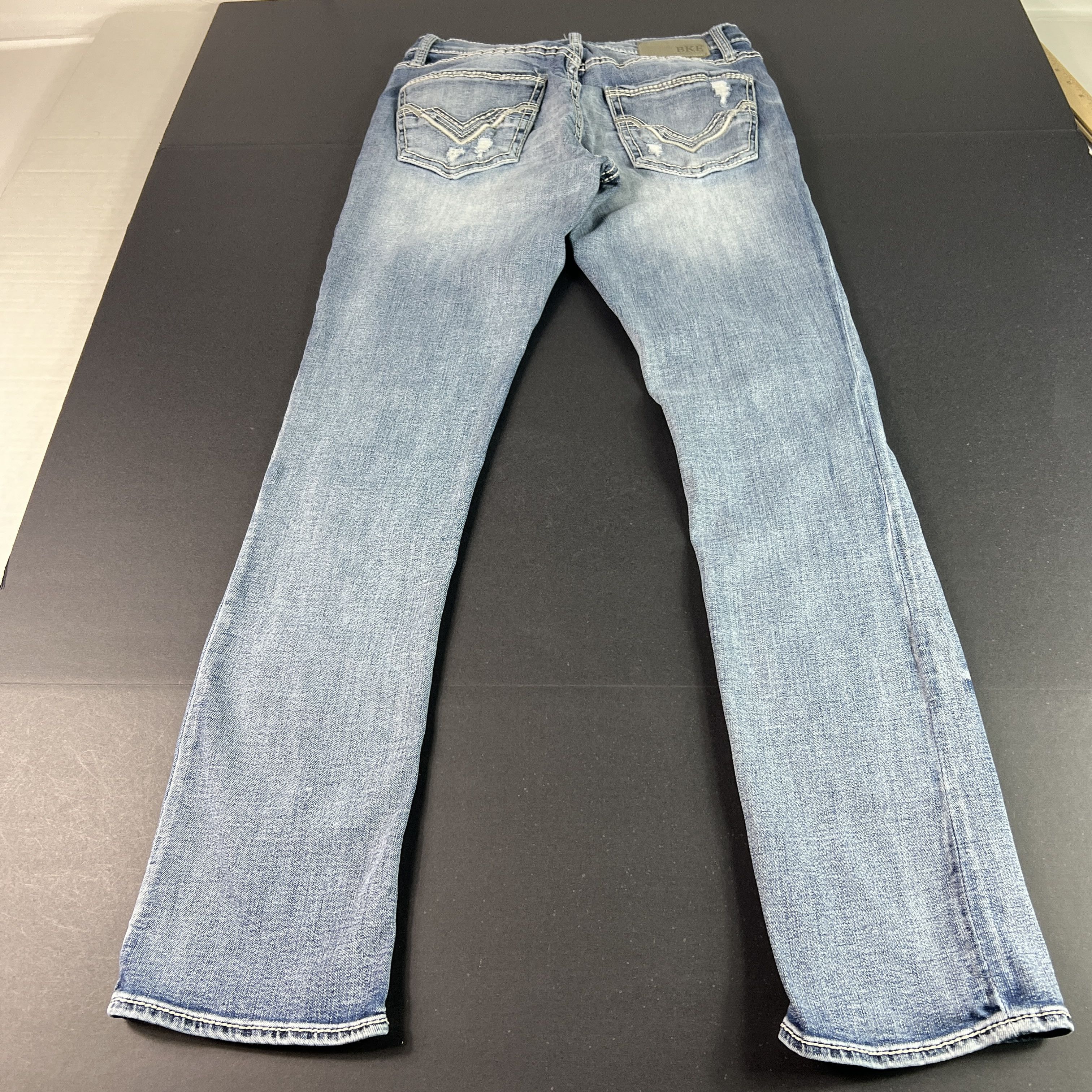 BKE BKE Jeans Jake Straight Light Blue Faded Distressed Denim Size US 28 / EU 44 - 11 Thumbnail
