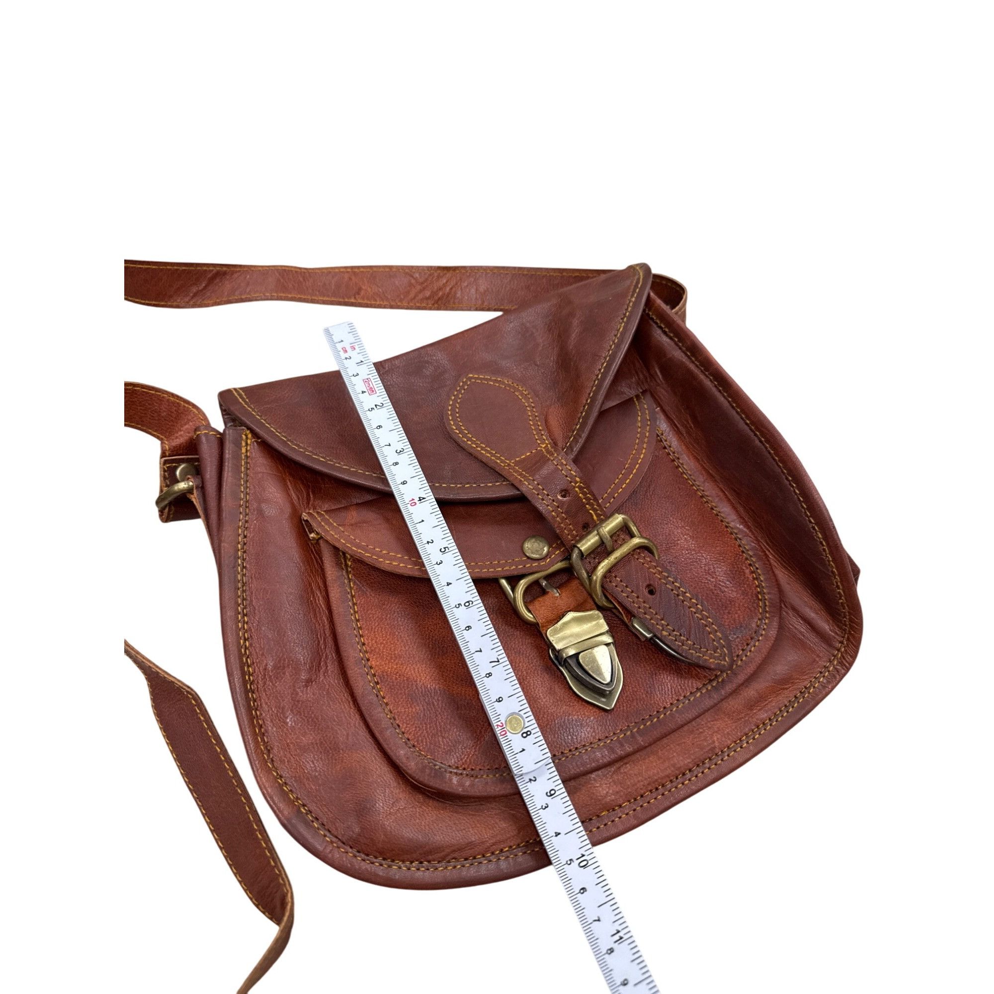 Vintage Firu womens Vintage Leather Handmade crossbody Purse 9x10 SK Size ONE SIZE - 5 Thumbnail