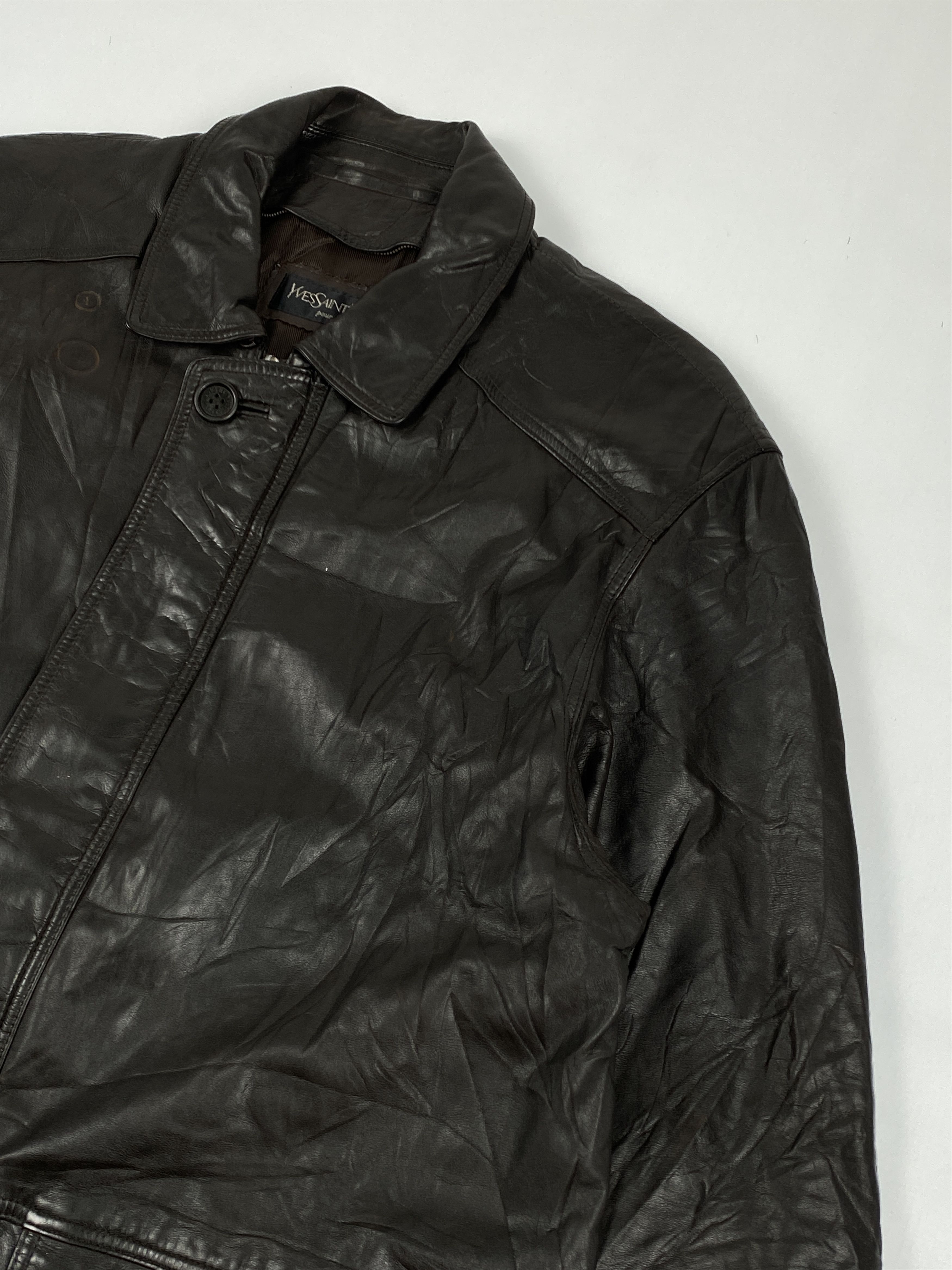 Yves Saint Laurent Leather Car Coat Jacket Size US L / EU 52-54 / 3 - 5 Thumbnail