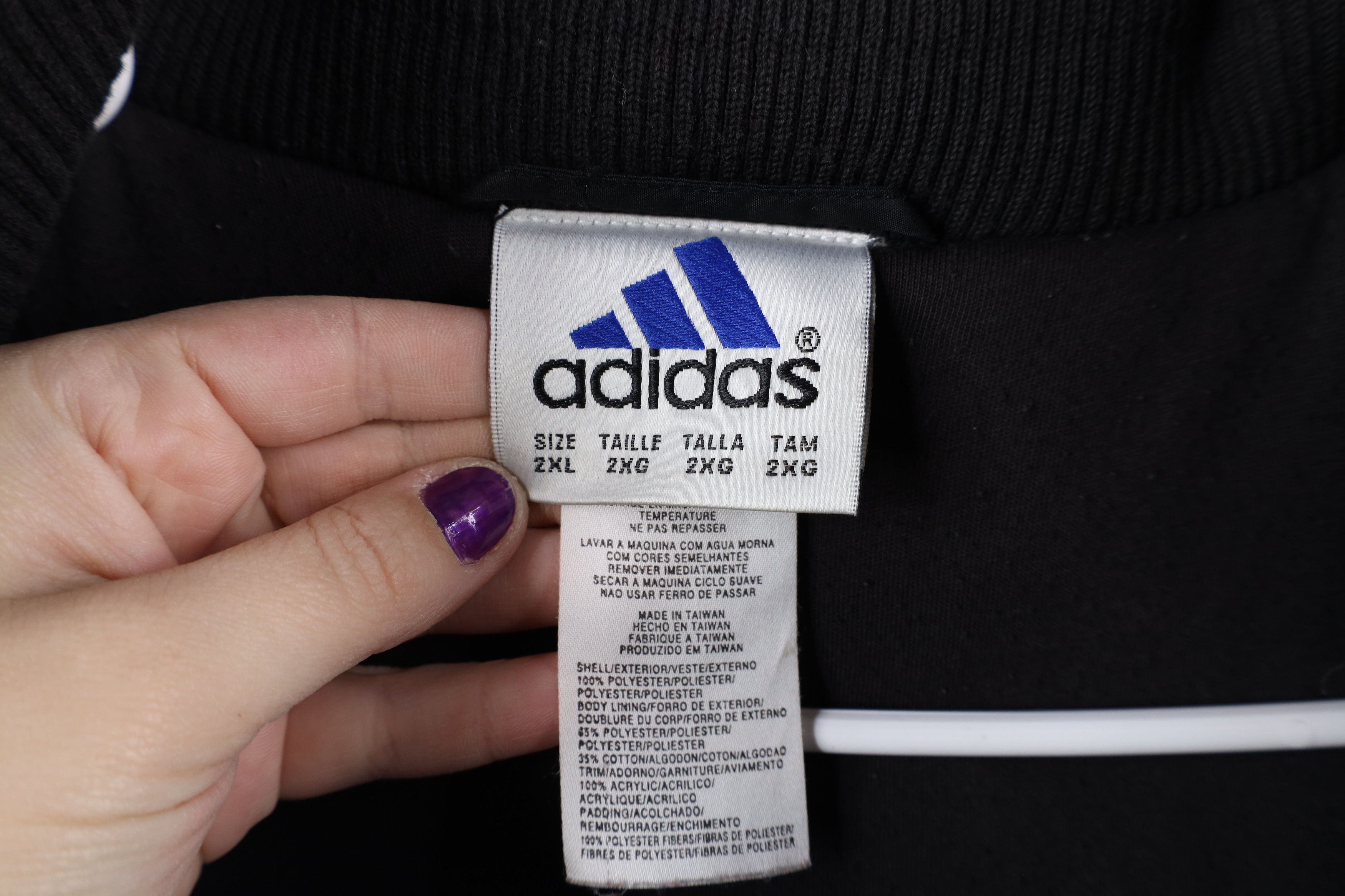 Adidas × Vintage Vintage Adidas Striped Spell Out Hooded Puffer Jacket Size US XXL / EU 58 / 5 - 14 Thumbnail