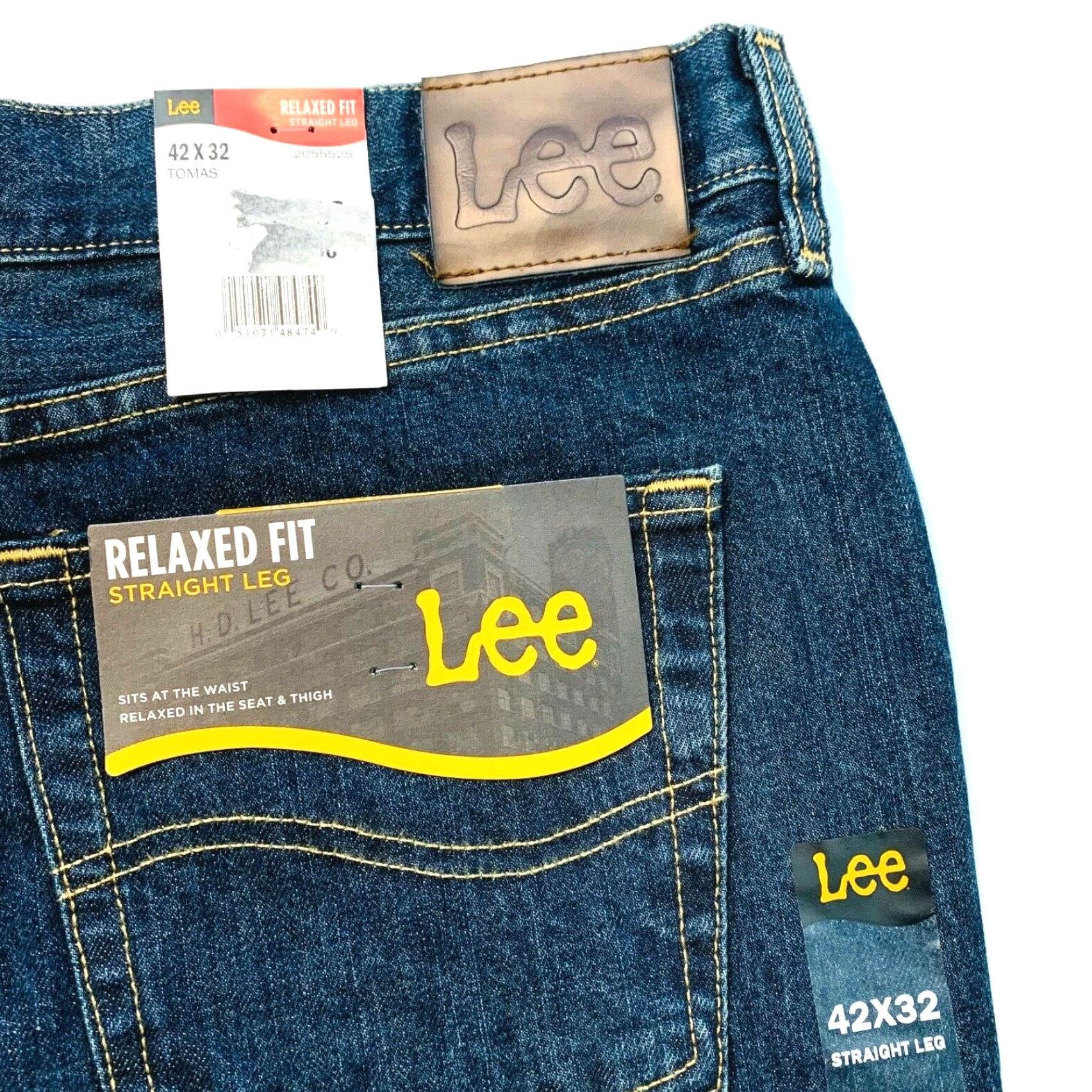 Lee Lee Tomas Relaxed Fit Straight Leg Jeans Denim Dark Wash 42x32 Men’s Jeans 5-Pocket Style Blue NWT Lee Tomas Size US 42 / EU 58 - 2 Thumbnail