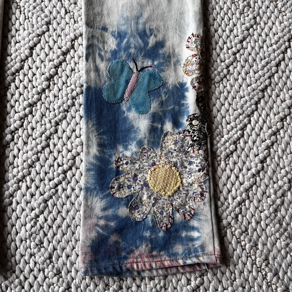 Kapital Kapital 12.5oz papillon embroidered tie dye patchwork denim Size US 32 / EU 48 - 7 Thumbnail