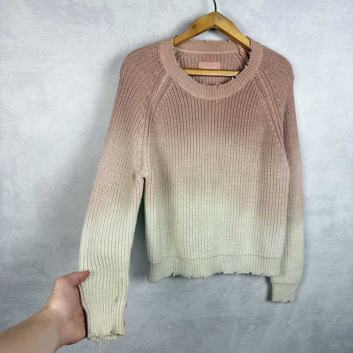 Zadig & Voltaire Zadig&Voltaire Kary Cow Distress Cotton Wool Knit Sweater Size XS / US 0-2 / IT 36-38 - 5 Thumbnail