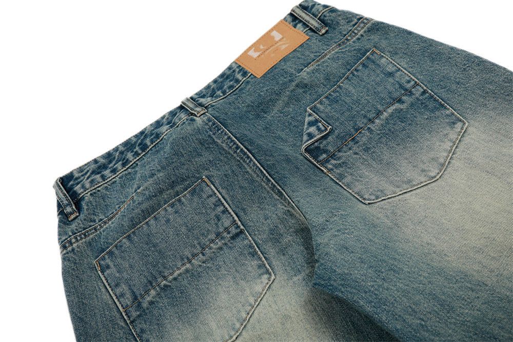 Vintage Men's punk distressed patchwork pockets loose straight jeans Size US 34 / EU 50 - 6 Thumbnail