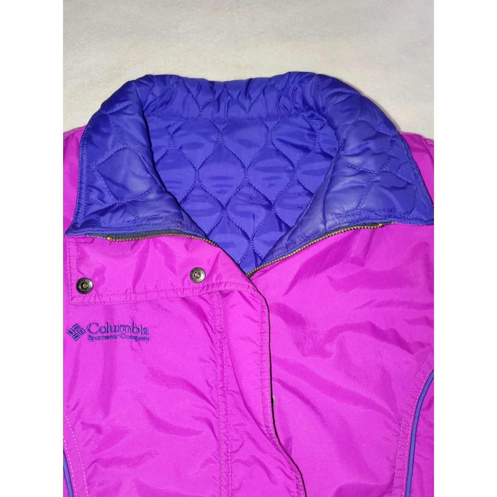 Vintage VINTAGE Columbia Sportswear Women's Jacket Ski Windbreaker 18/20 Purple Quilted Liner Long Zip Button 90s Mens Womens Girls? Size XXL / US 16-18 / IT 52-54 - 2 Thumbnail
