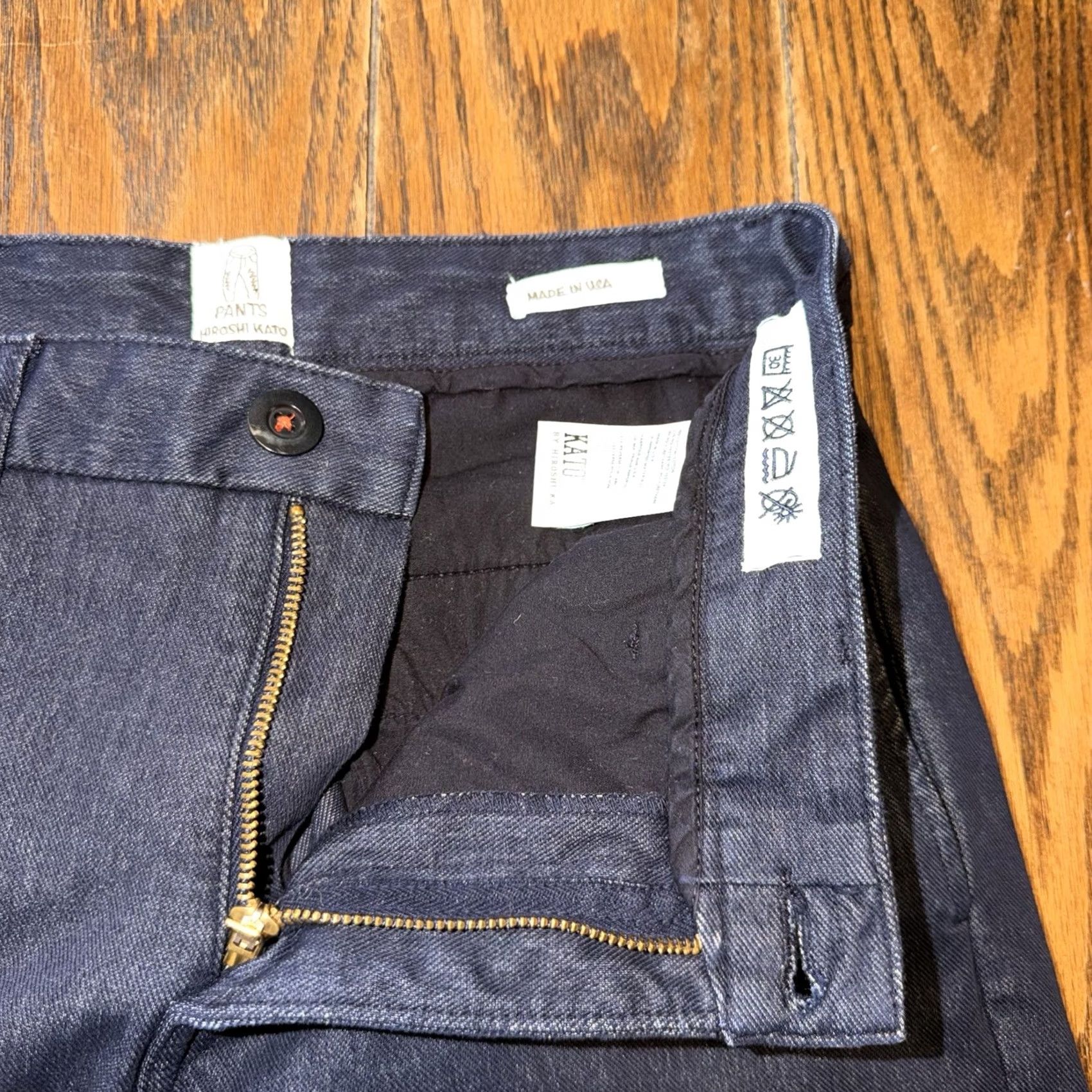 KATO Hiroshi Kato The Axe Chino Pants Mens 31x33 Dark Blue Cotton Blend Slim Fit Size US 30 / EU 46 - 5 Thumbnail