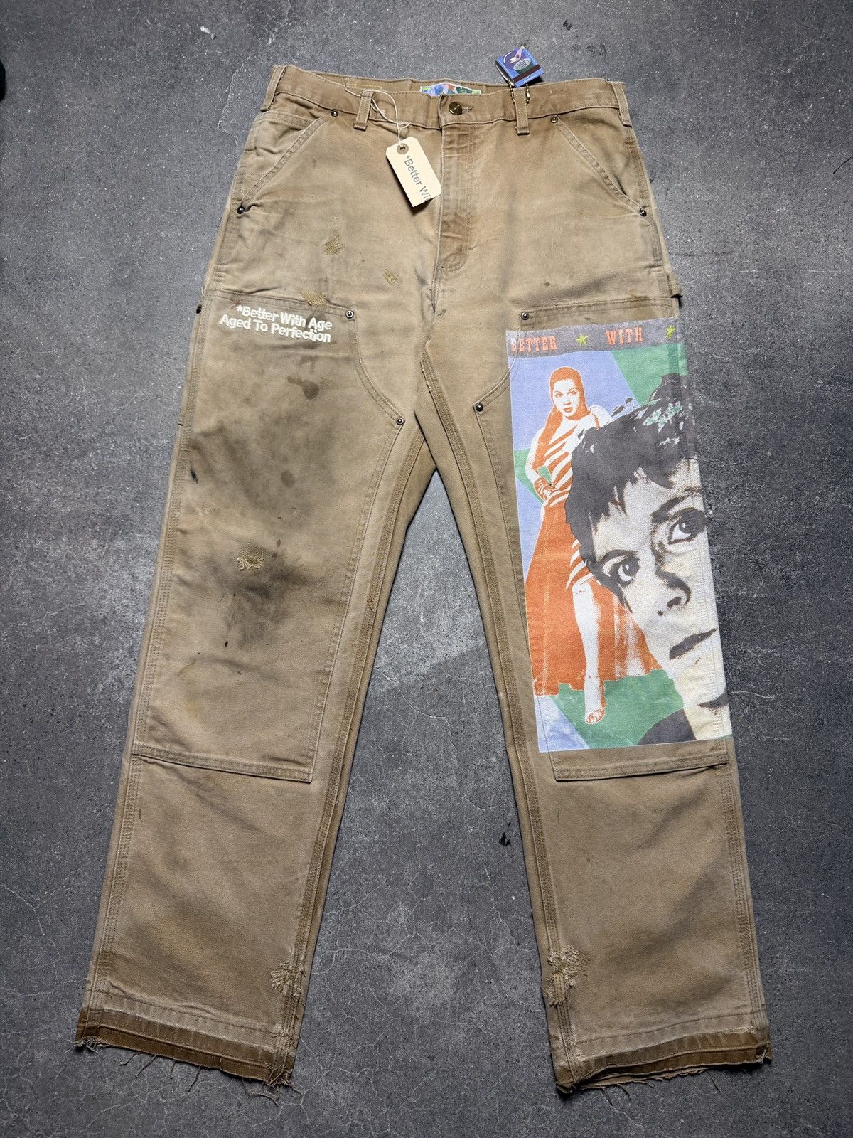 Better With Age Better With Age Knucklehead Double Knee Carhartt Pants Khaki Size US 33 - 1 Thumbnail