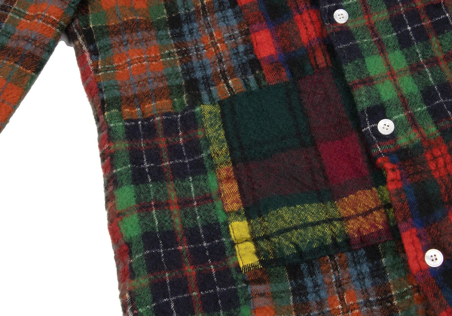 Junya Watanabe Wool Felted Check Crazy Pattern Long Sleeve Shirt Green Size US XS / EU 42 / 0 - 10 Thumbnail