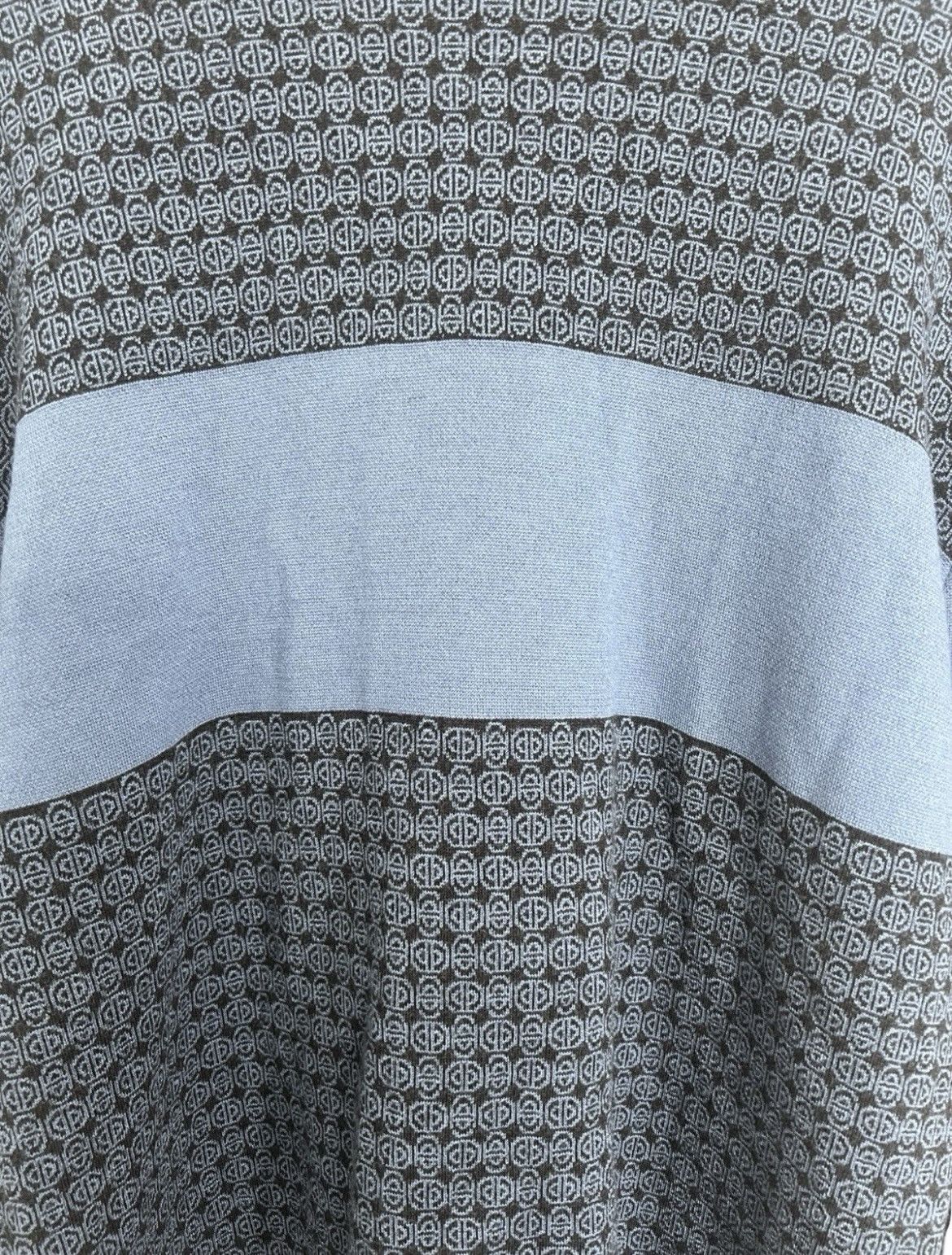 Hermes Hermès Men's Sweater Blue Geometric Knit Size L Size US L / EU 52-54 / 3 - 4 Thumbnail
