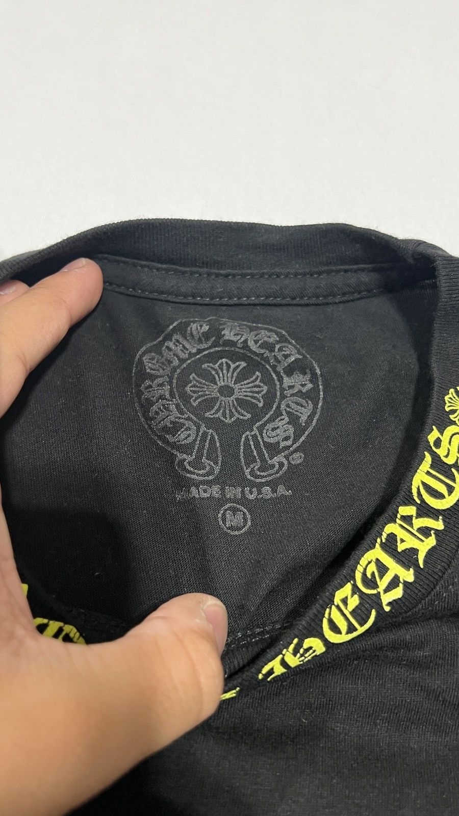 Chrome Hearts Chrome Hearts Yellow Neck Logo Tee Size US M / EU 48-50 / 2 - 5 Thumbnail
