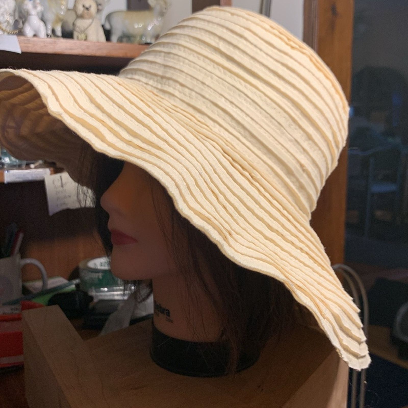 Vintage 60’s 70’s style floppy brim yellow San Diego Hat co. sunhat Size ONE SIZE - 7 Thumbnail