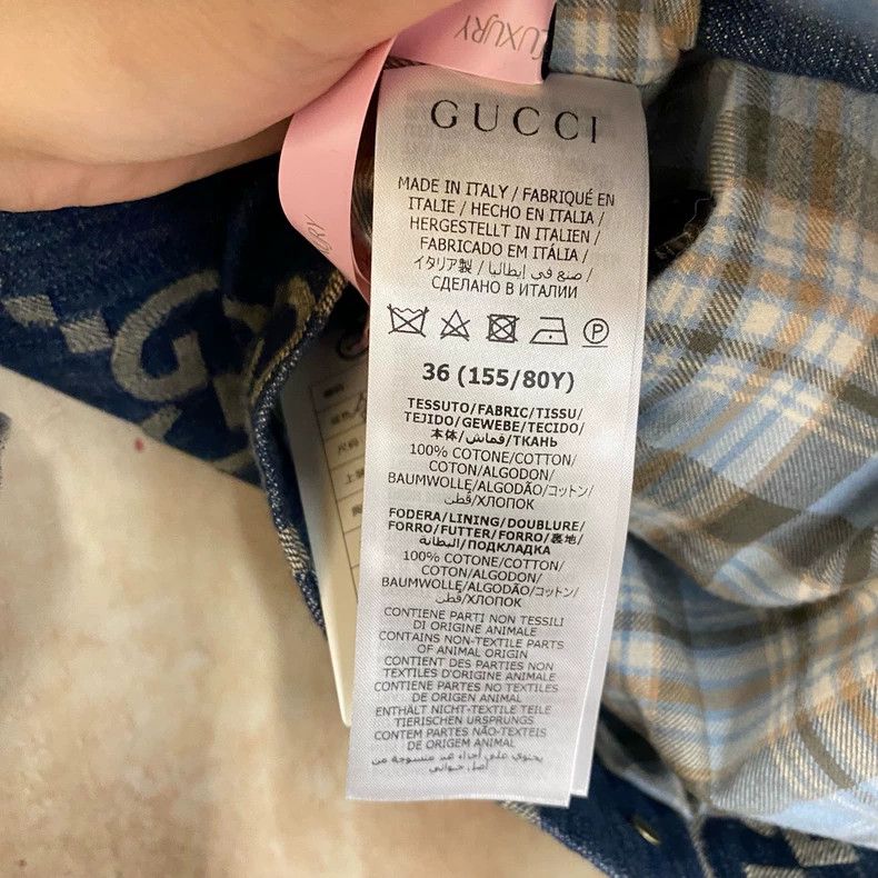 Gucci Gucci Popular blue old-fashioned full-print denim jacket 25 Size XS / US 0-2 / IT 36-38 - 4 Thumbnail