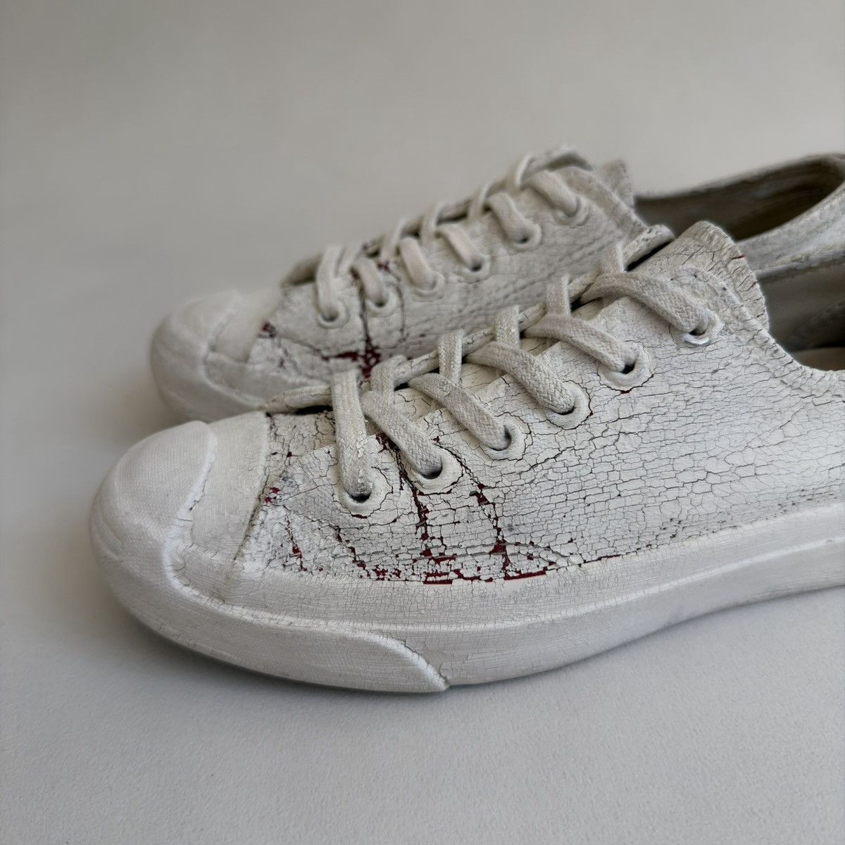Converse × Maison Margiela S/S 14 White Painted Converse Sneakers Size US 7.5 / IT 37.5 - 5 Thumbnail