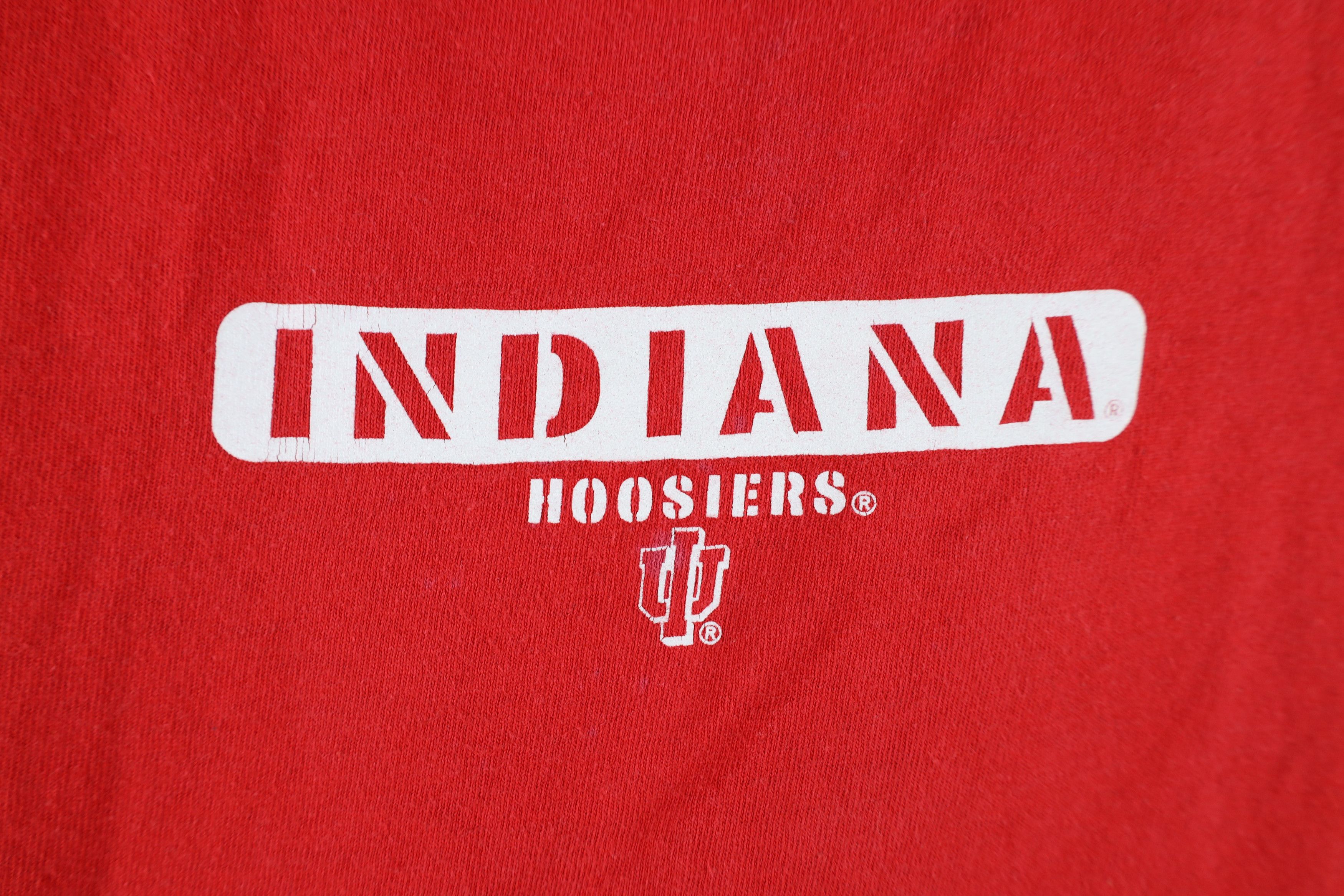 Vintage Vintage 90s Indiana University Hoosiers T-Shirt Red USA Size US XL / EU 56 / 4 - 5 Thumbnail