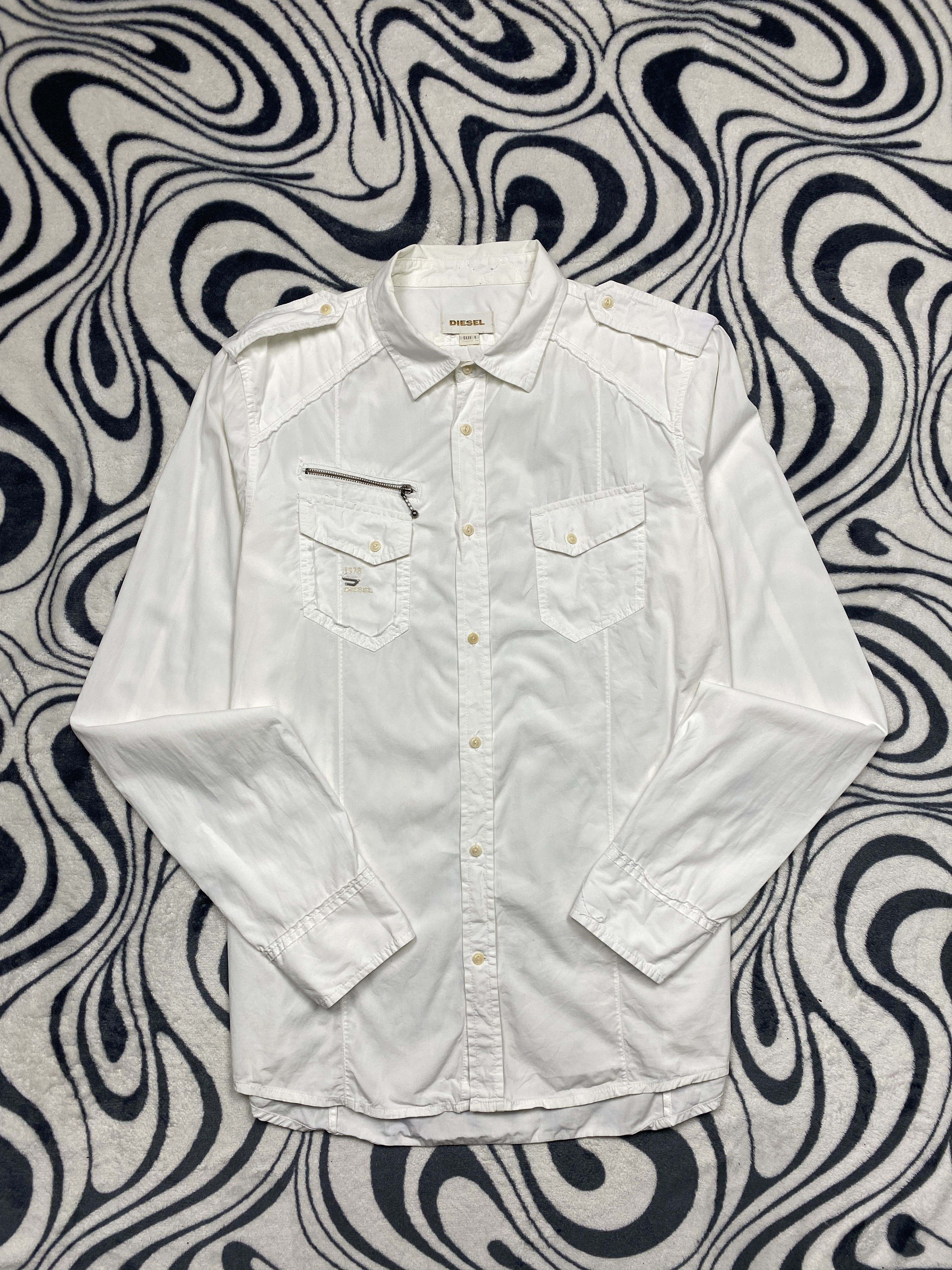 Diesel × Vintage Diesel Vintage Mens Long Sleeve Shirt Size US L / EU 52-54 / 3 - 1 Thumbnail