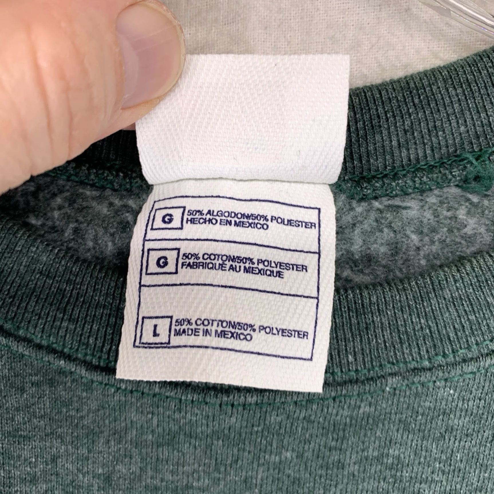 Vintage VINTAGE Members Mark Sweatshirt Crewneck L Green Grunge 90s Streetwear Heavyweight Cotton Polyester Mens Size US L / EU 52-54 / 3 - 7 Thumbnail
