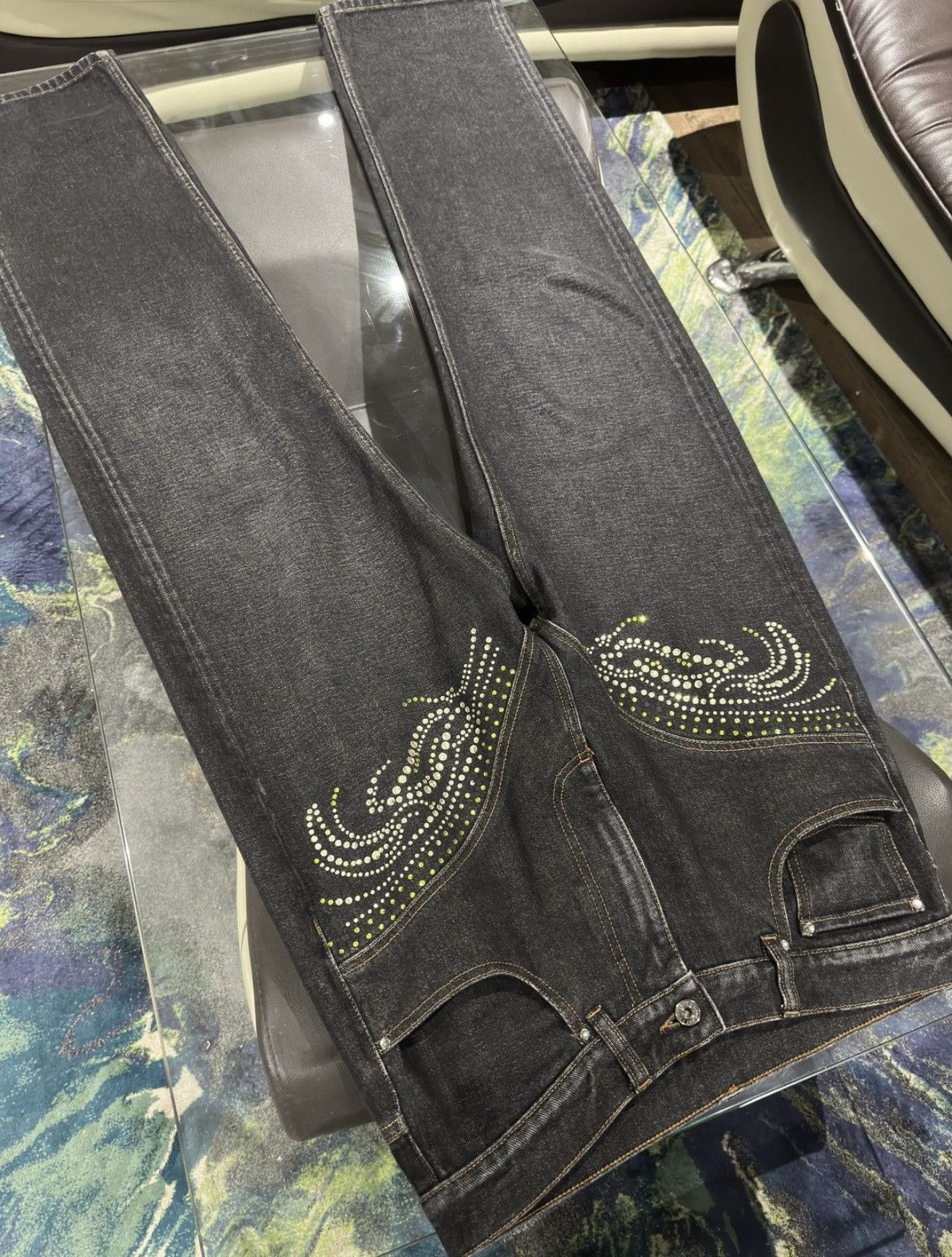 Y/Project Black Crystal Jeans Size US 32 / EU 48 - 2 Thumbnail