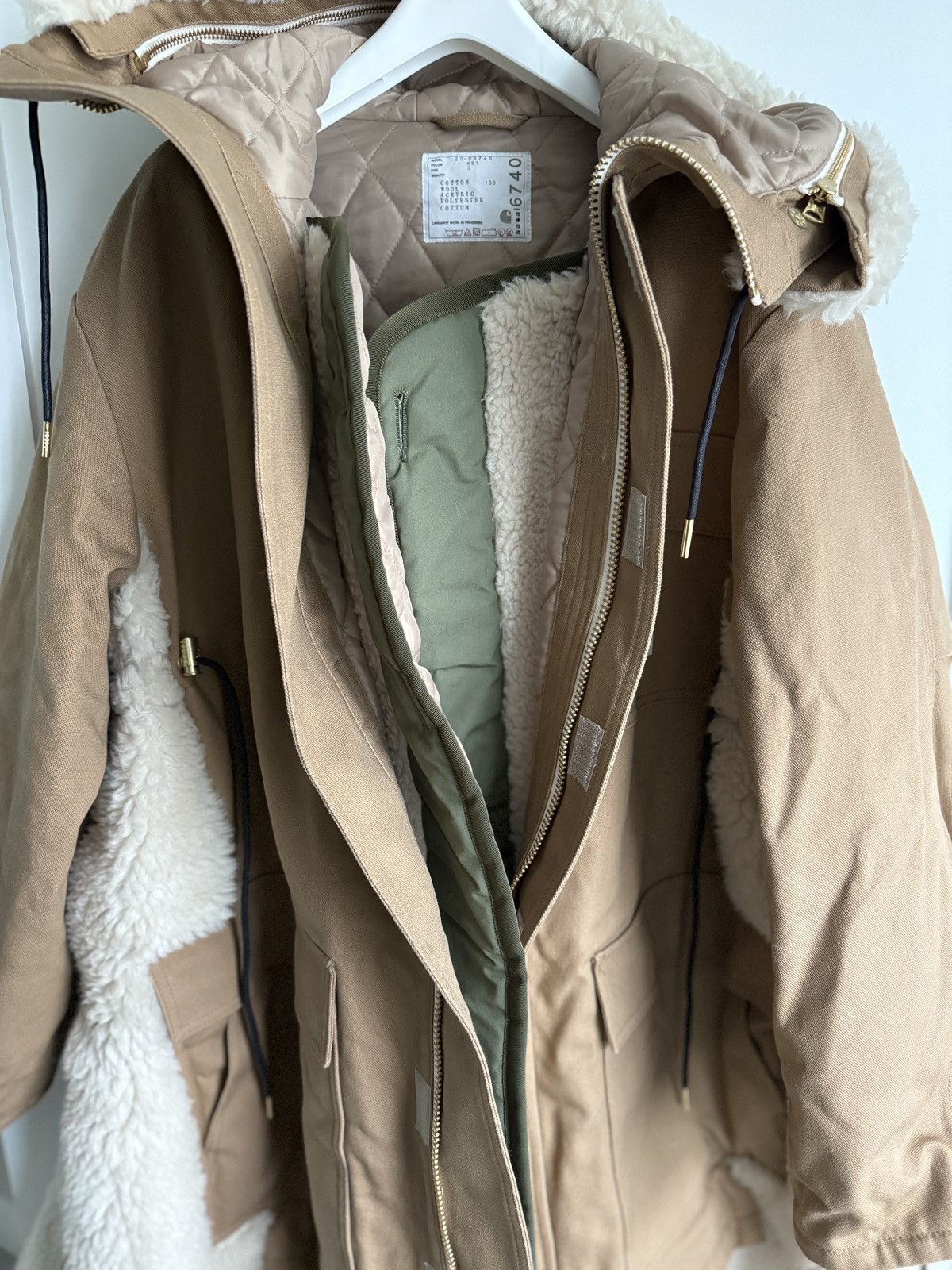 Sacai Sacai x Carhartt WIP Canvas Parka Siberian Size M / US 6-8 / IT 42-44 - 3 Thumbnail
