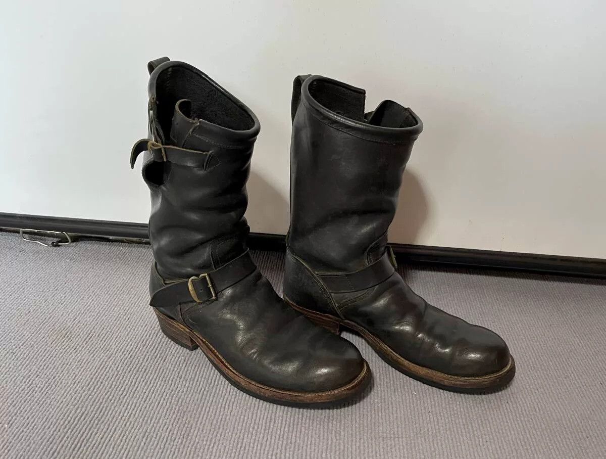 RRL Ralph Lauren vintage rrl black leather tall boots Size US 10 / EU 43 - 3 Thumbnail