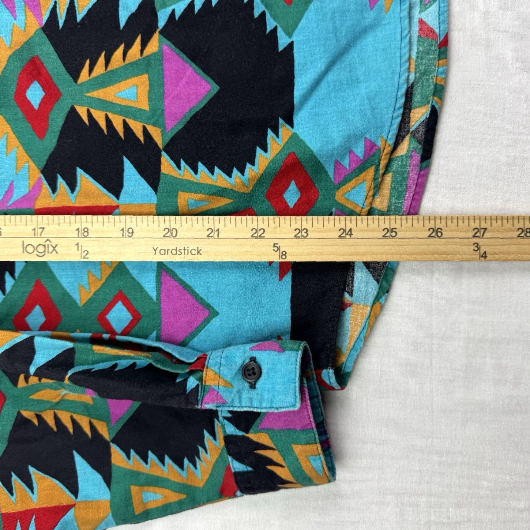 Vintage VINTAGE Frontier Button-Up Shirt Womens M Blue Geometric 90s Aztec Western Cowboys Size M / US 6-8 / IT 42-44 - 6 Thumbnail