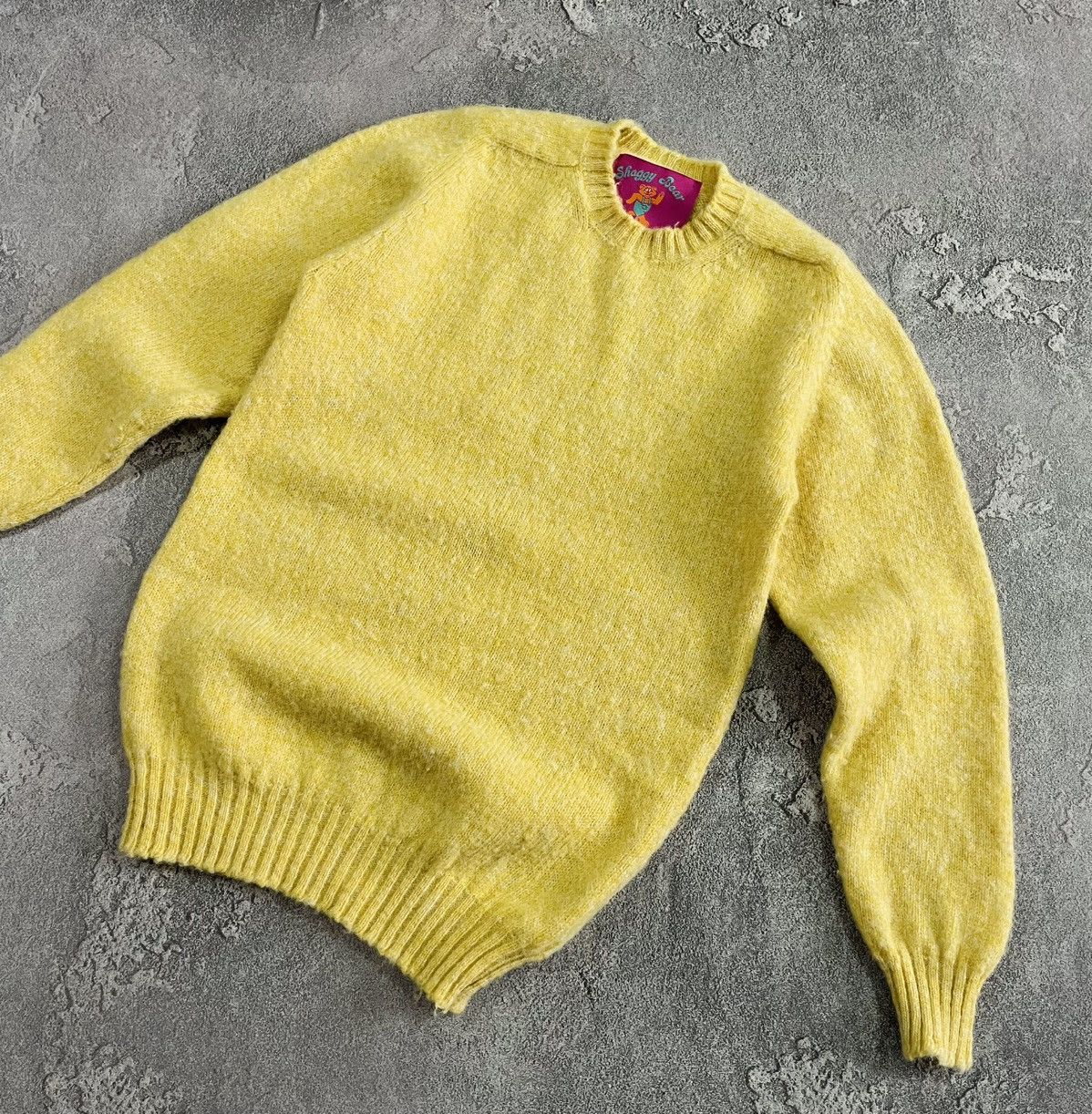 Howlin' Howlin’ Shaggy Bear Yellow Sweater 100% Pure Wool Scotland Size US M / EU 48-50 / 2 - 2 Thumbnail