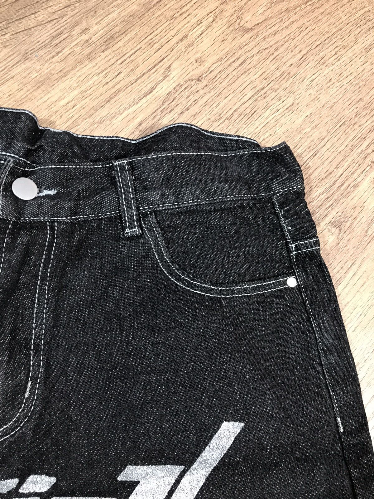 Japanese Brand × Vintage Denim Pants Dollar Big Logo Rap Pants Size US 35 - 8 Thumbnail