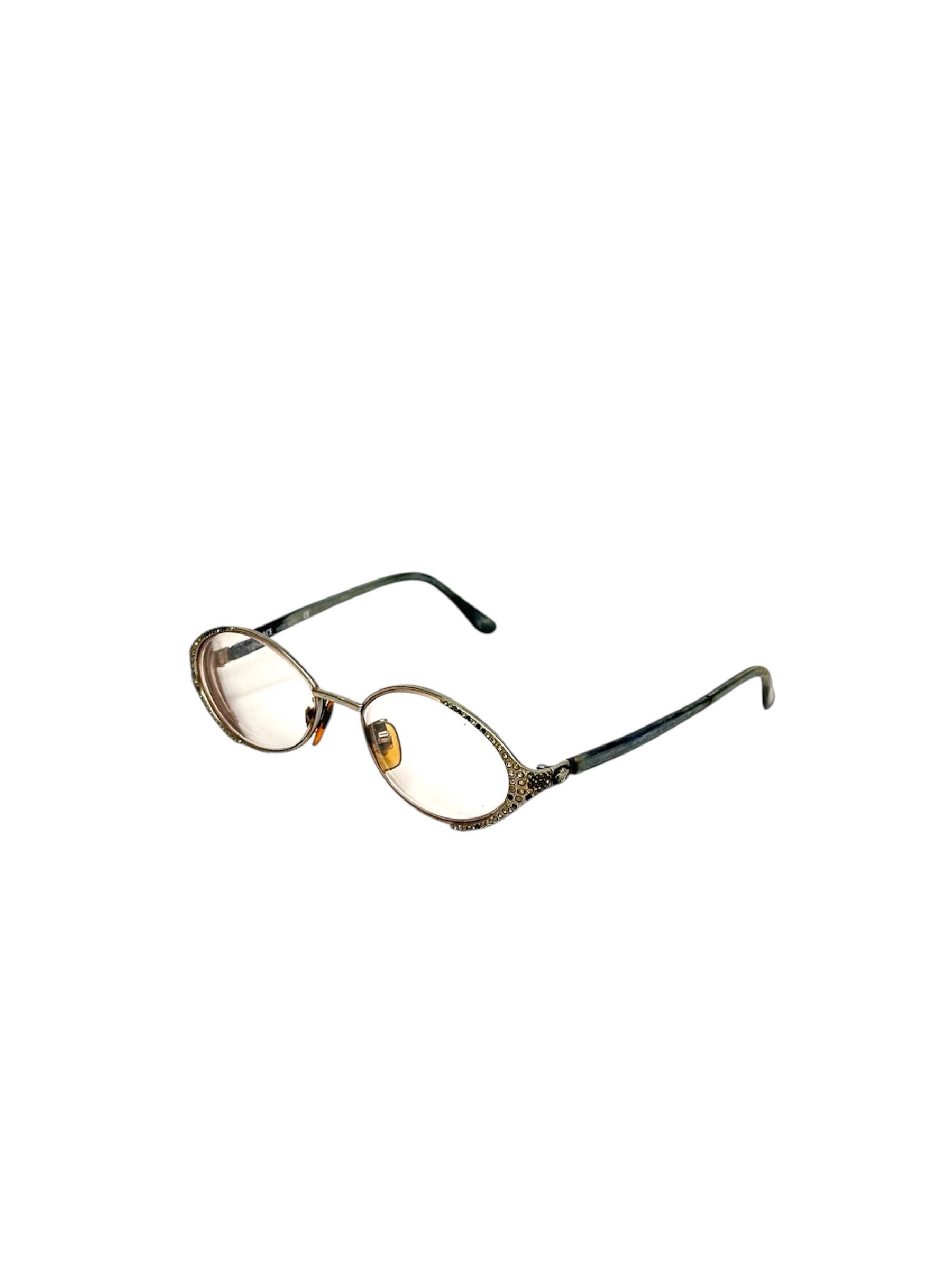 Versace Versace Swarovski Medusa Rhinestone Slim Vintage Glasses Size ONE SIZE - 1 Thumbnail