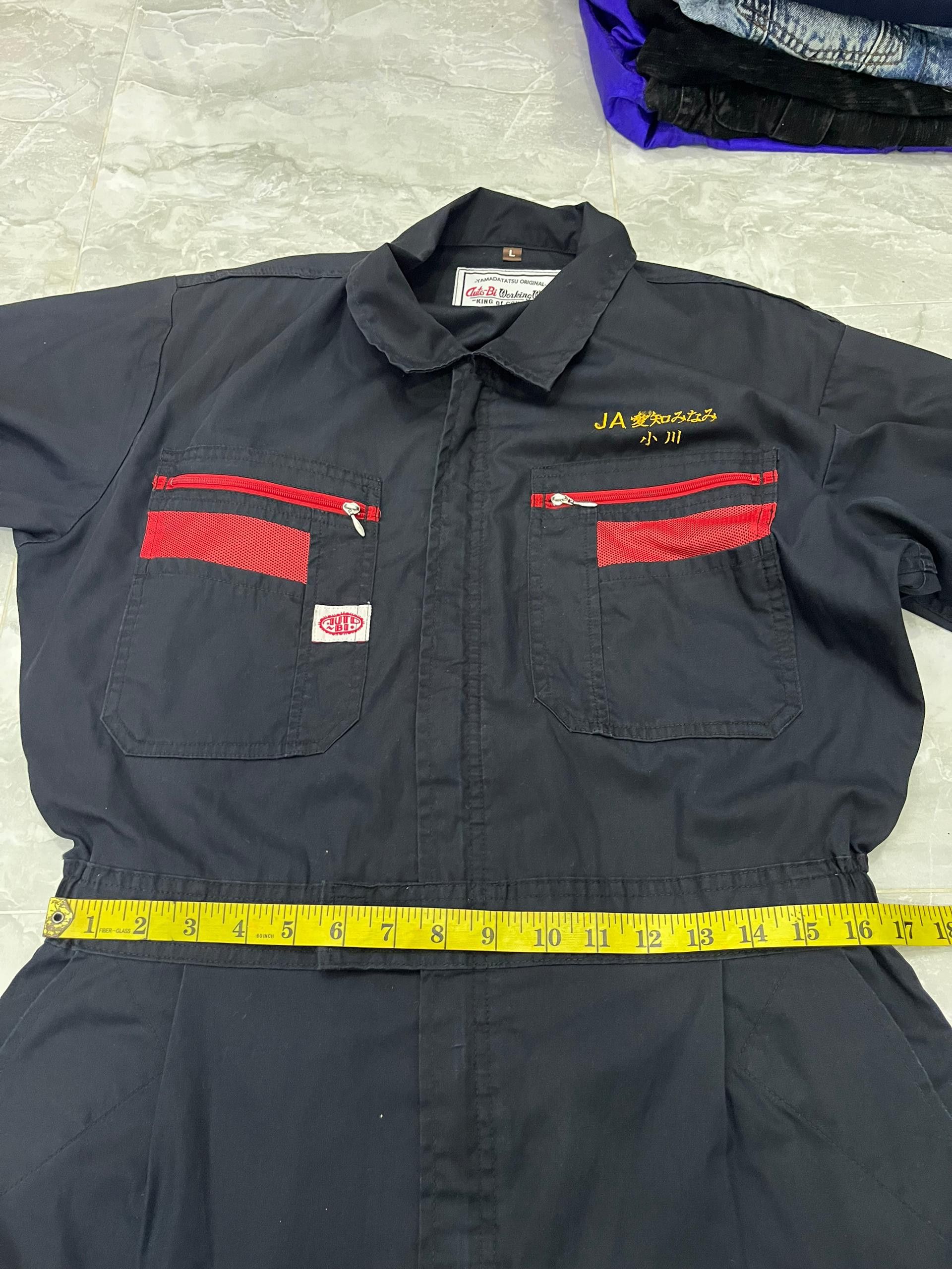 Japanese Brand Auto-Bi Japanese Workwear Coverall Navy Red Zip Size US M / EU 48-50 / 2 - 21 Thumbnail