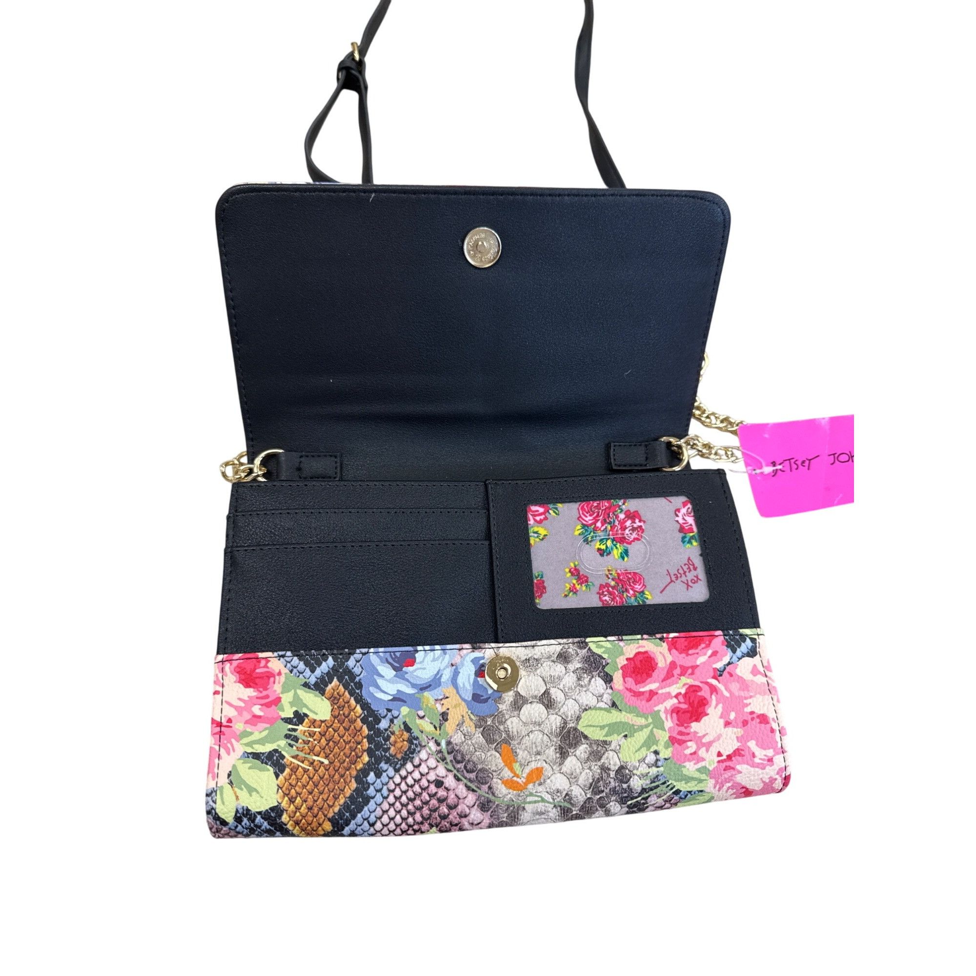 Betsey Johnson Betsey Johnson Floral Snakeskin Crossbody Clutch Purse SKU 7 Size ONE SIZE - 9 Thumbnail