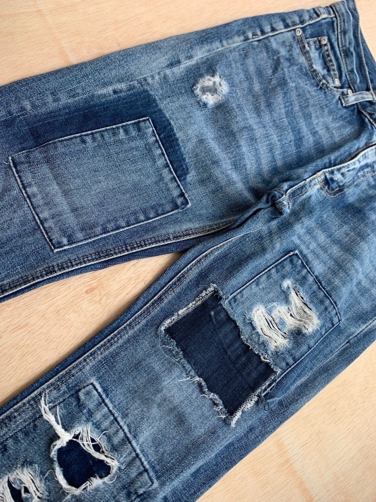 If Six Was Nine × Japanese Brand Distressed Denim Ozoc Patchwork Jeans Size US 30 / EU 46 - 3 Thumbnail