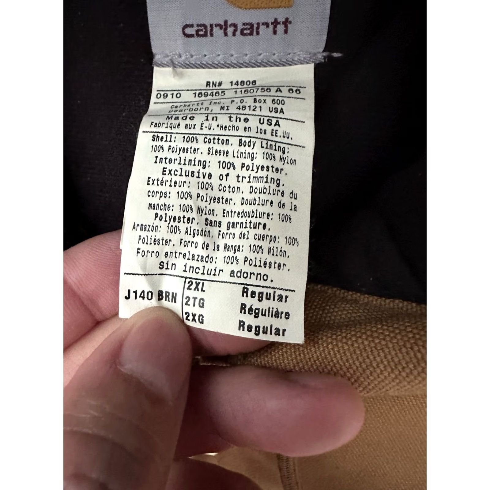 Carhartt VINTAGE Carhartt Jacket Duck Active J140 Brown Tan Mens XXL Made in USA Canvas Size US XXL / EU 58 / 5 - 6 Thumbnail